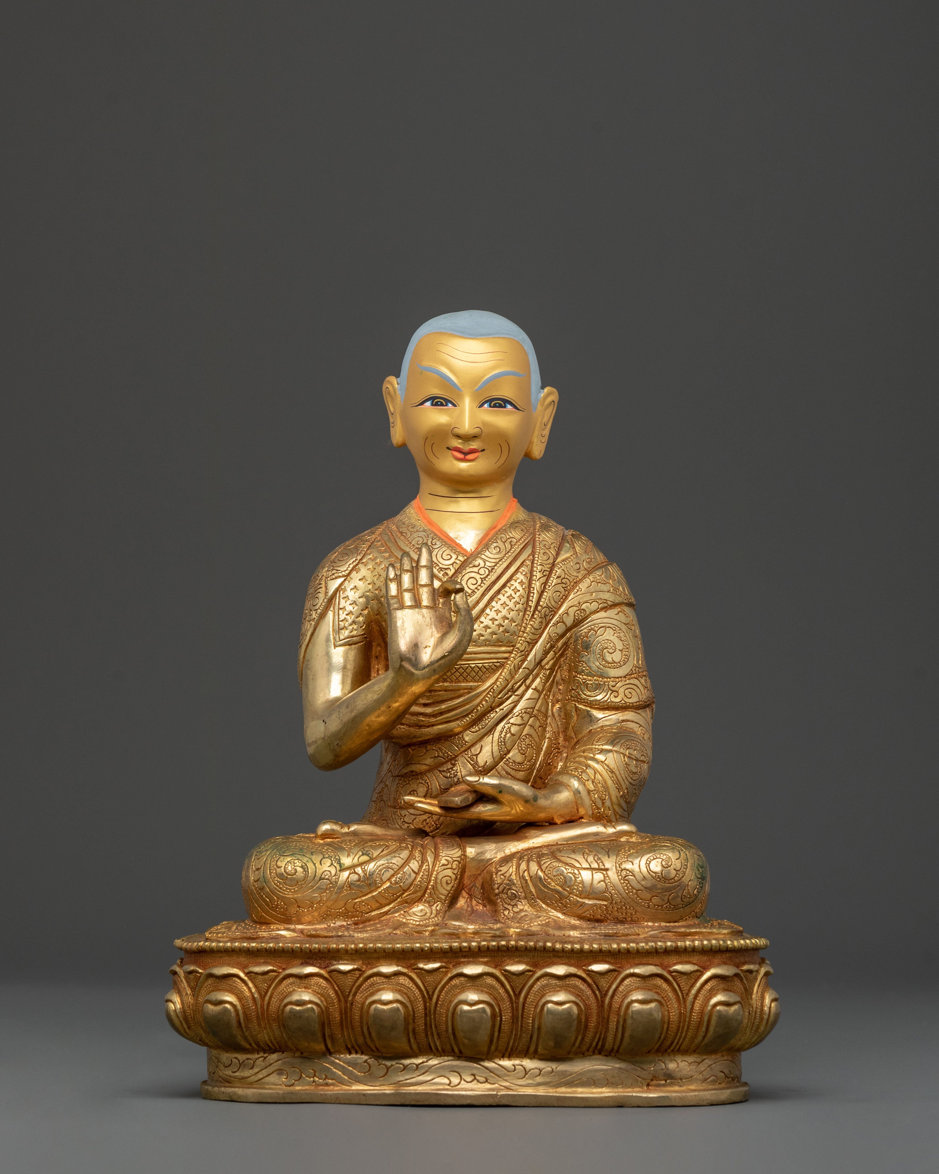 Spiritual Figurine of Tsongkhapa with Disciples | Sacred Statue