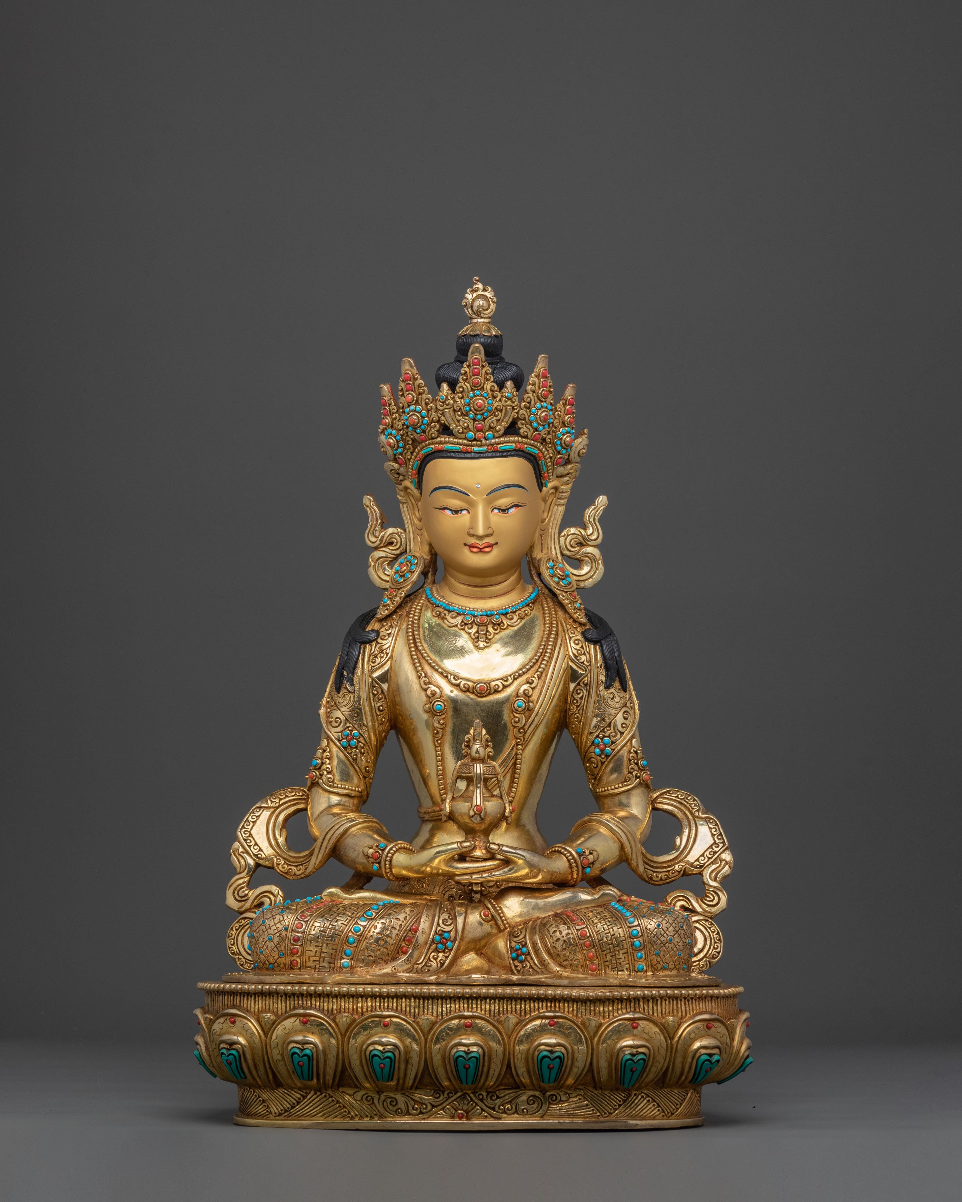 Amitayus Statue | 24K Gold Gilded Figurine