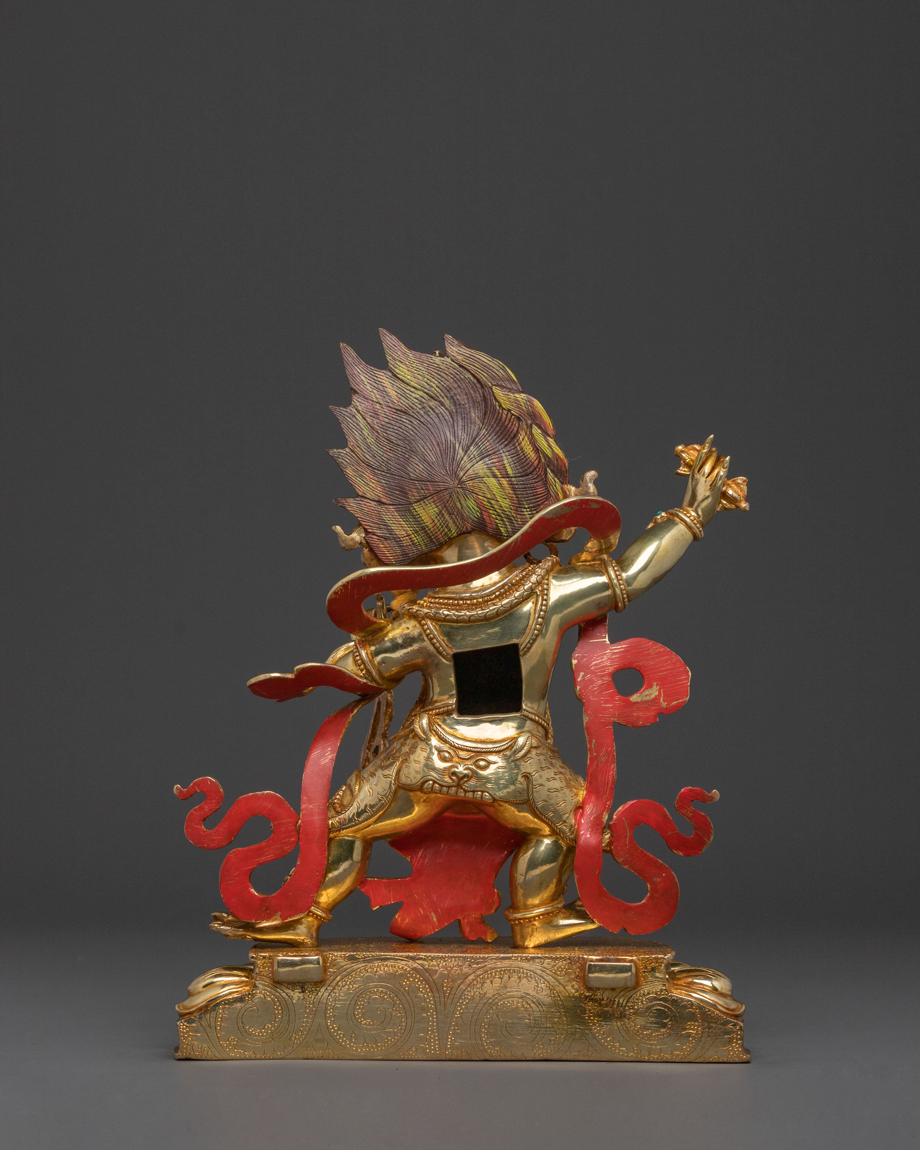 Vajrapani Protector Icon: 24K Gold Gilded Sculpture