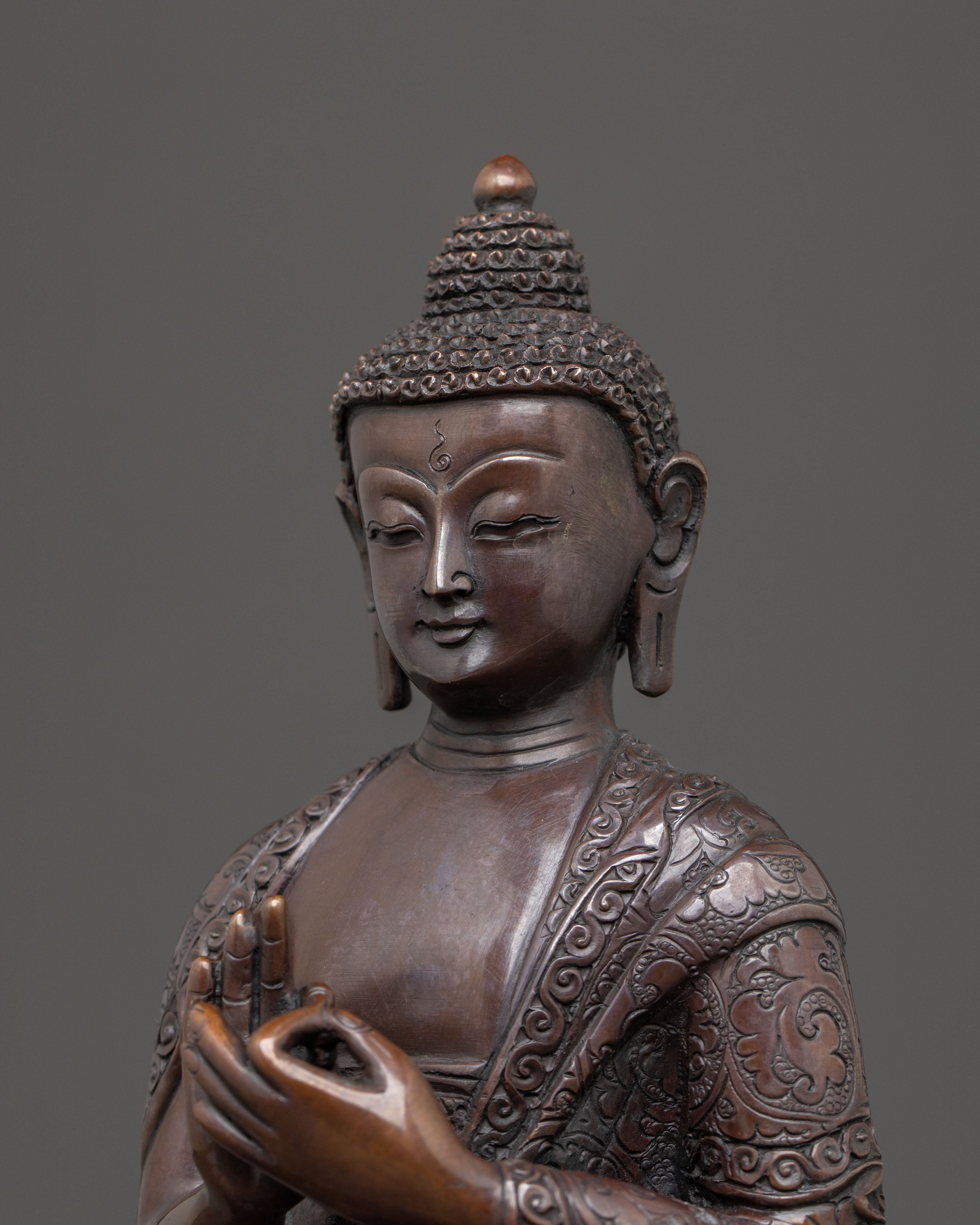 Five Buddha Family Sacred Statue Set | Oxidized Copper