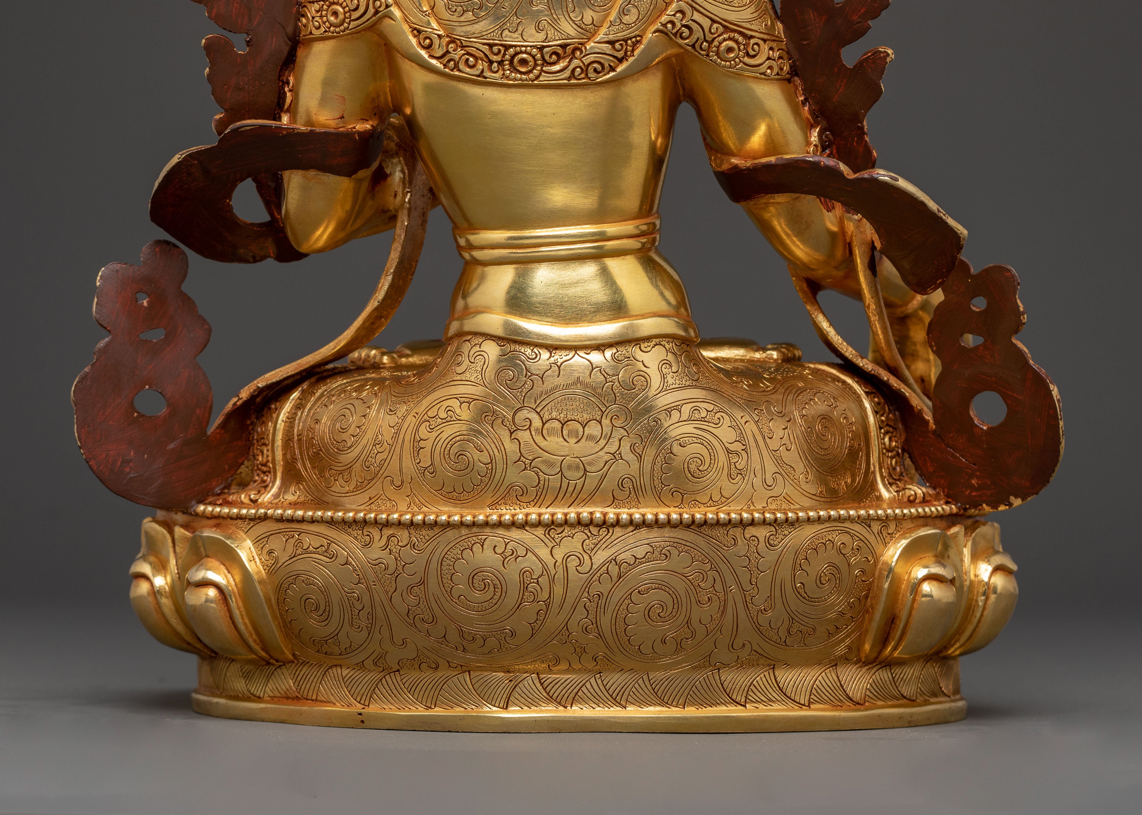 White Tara Meditation Deity Statue: 24K Gold Gilded Masterpiece