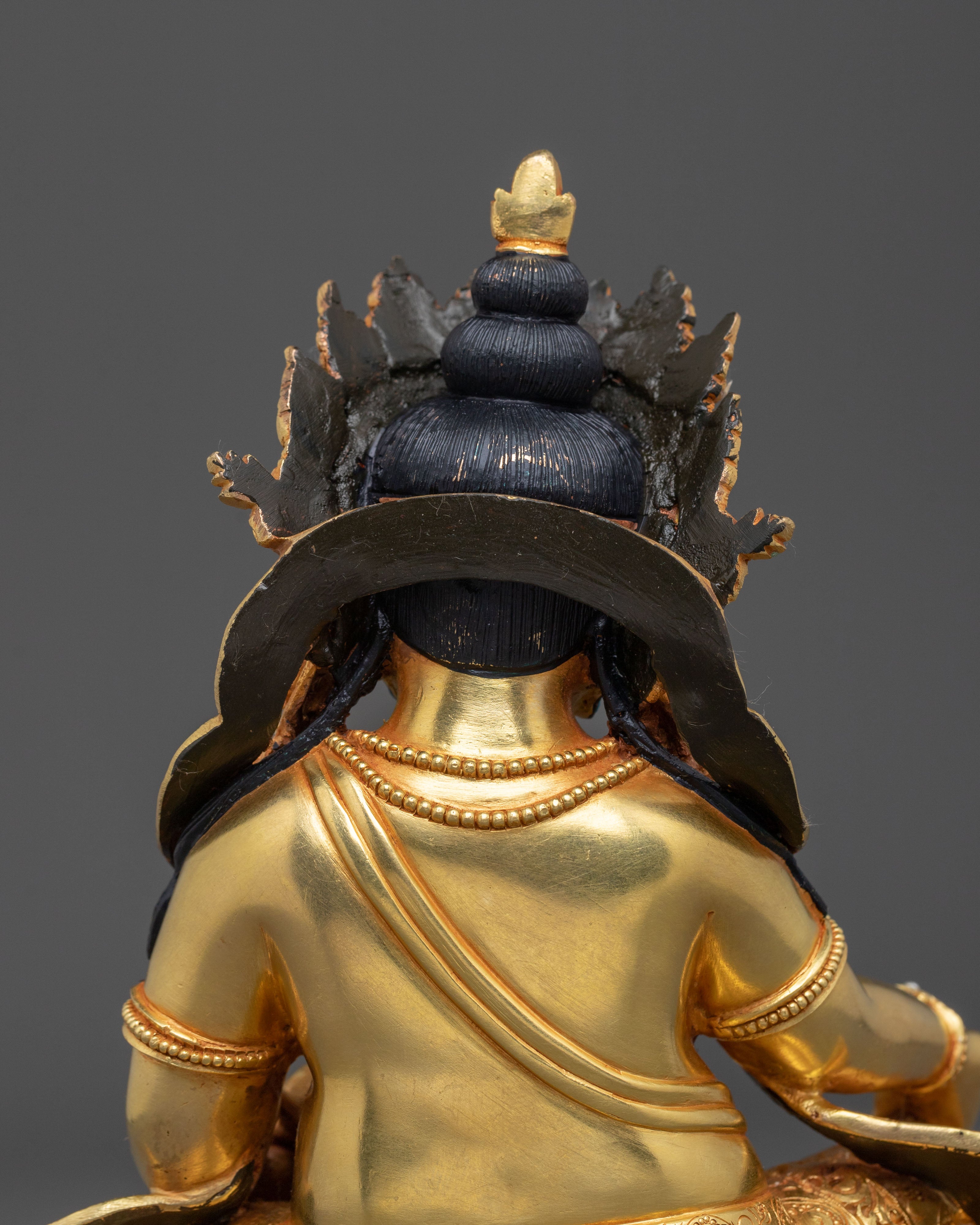 Dzambhala Lord of Prosperity Statue: 24K Gold Gilded