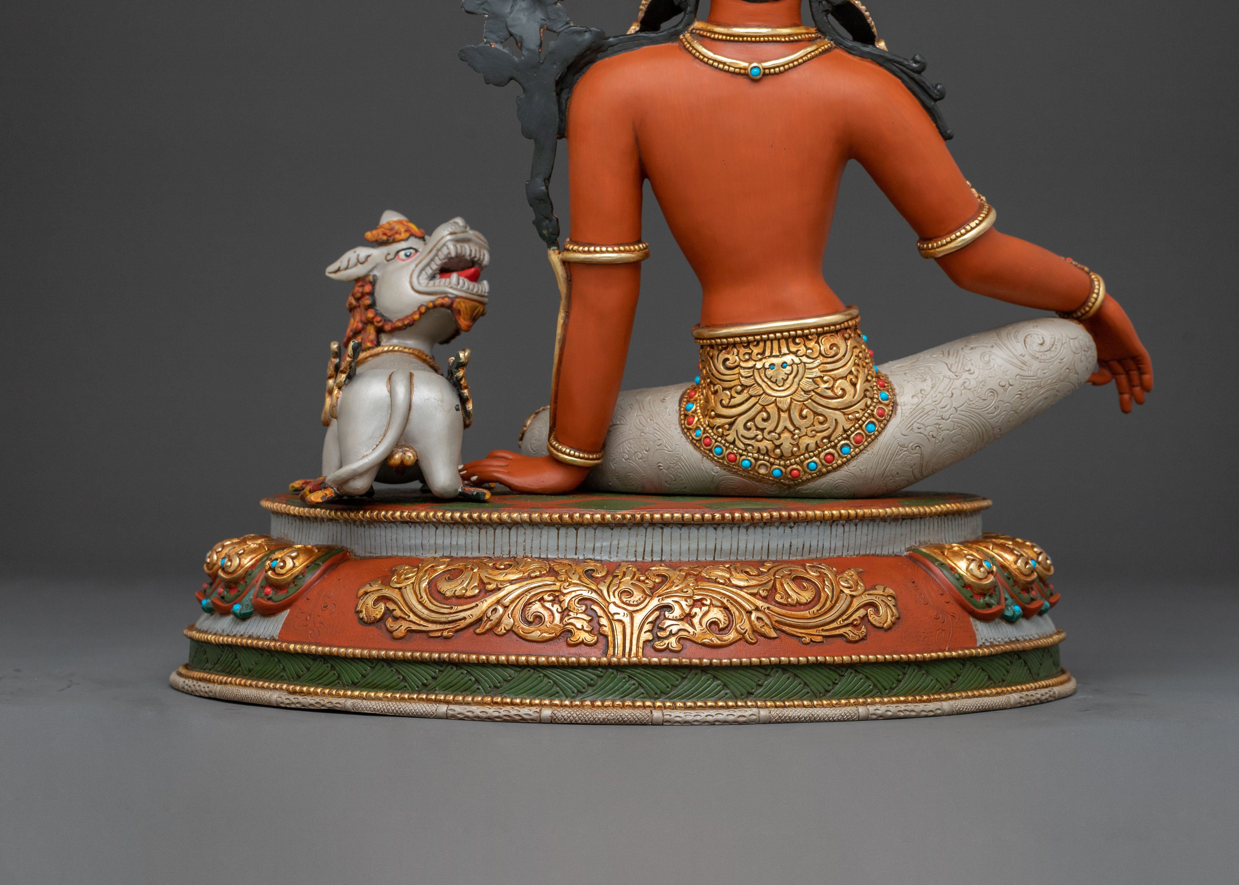 Majestic Wisdom Deity Simhanada Manjushri Statue