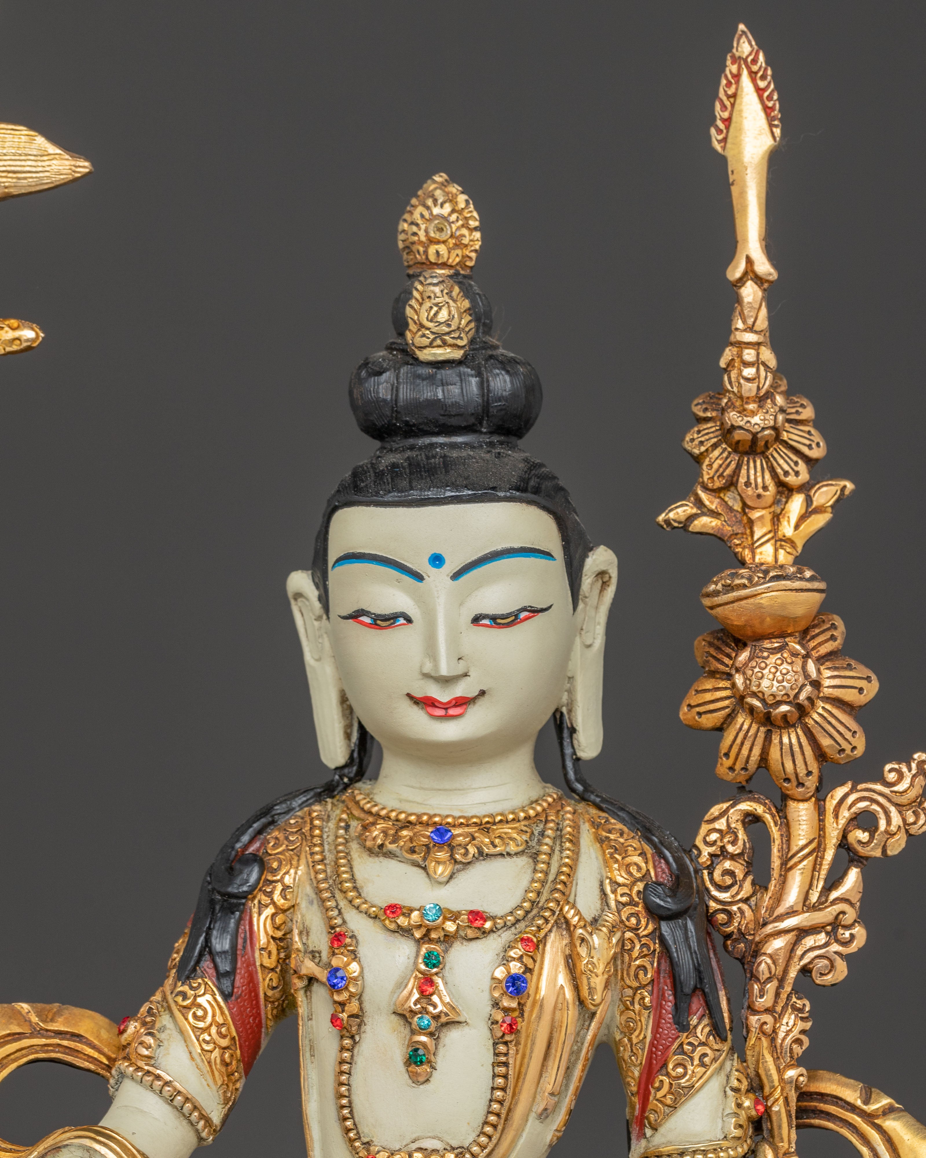 Spiritual Statue of Simhanada Manjushri | Embodiment of Wisdom