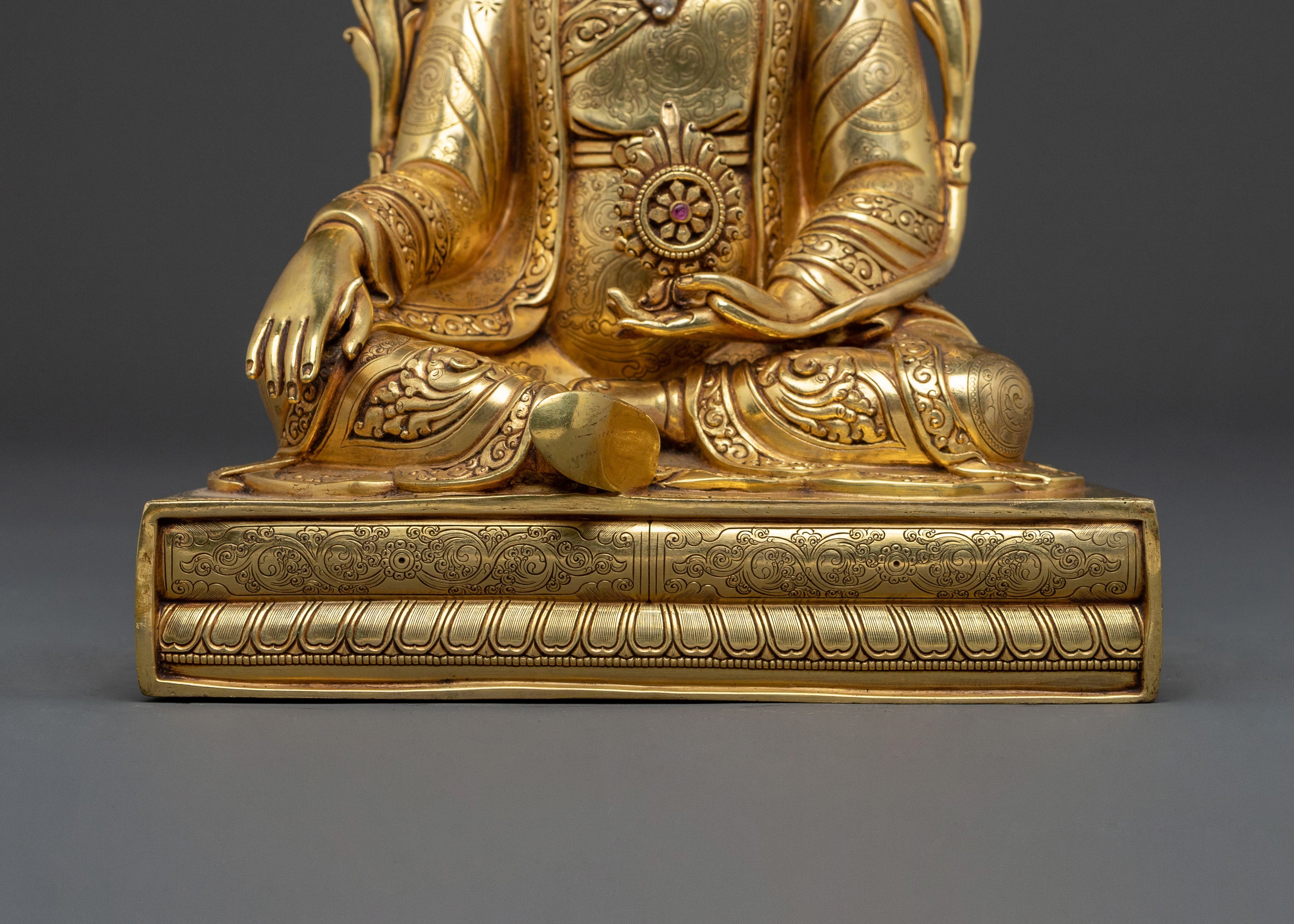 Trisong Detsen: Royal 24K Gold Gilded Statue