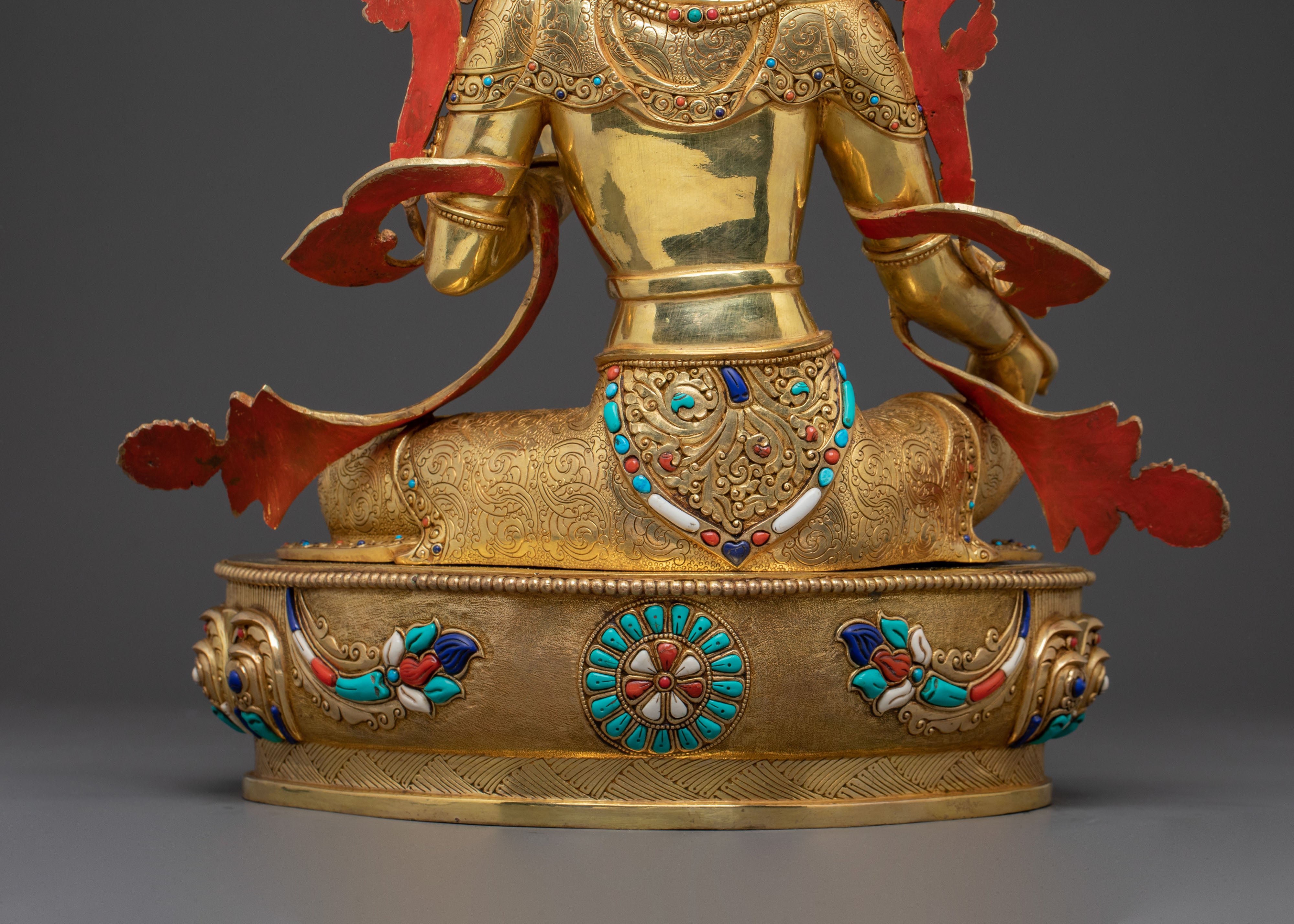 Sacred Compassion Green Tara Statue – Hand-Gilded Art