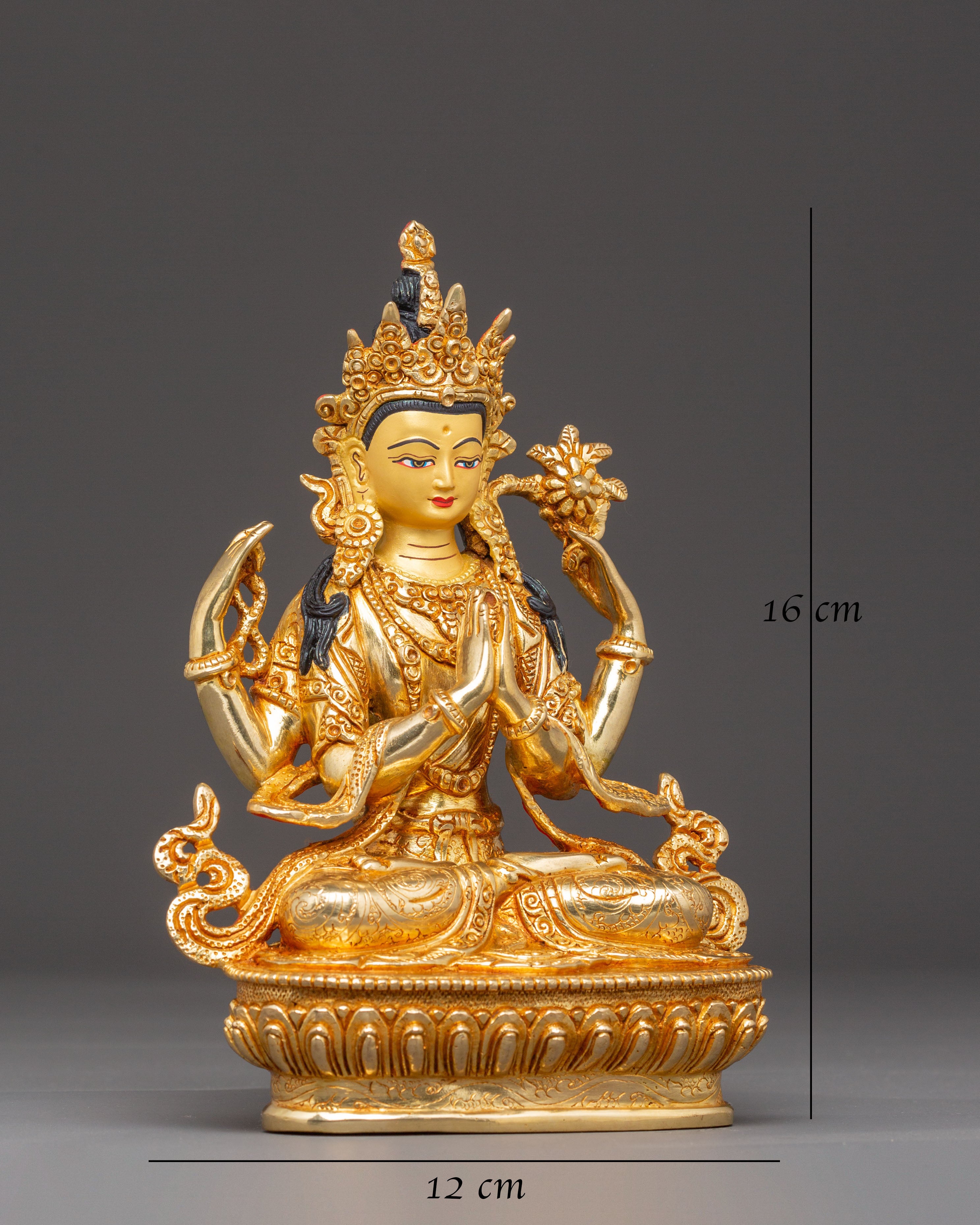 Handcrafted Statue of Four-Armed Chenrezig