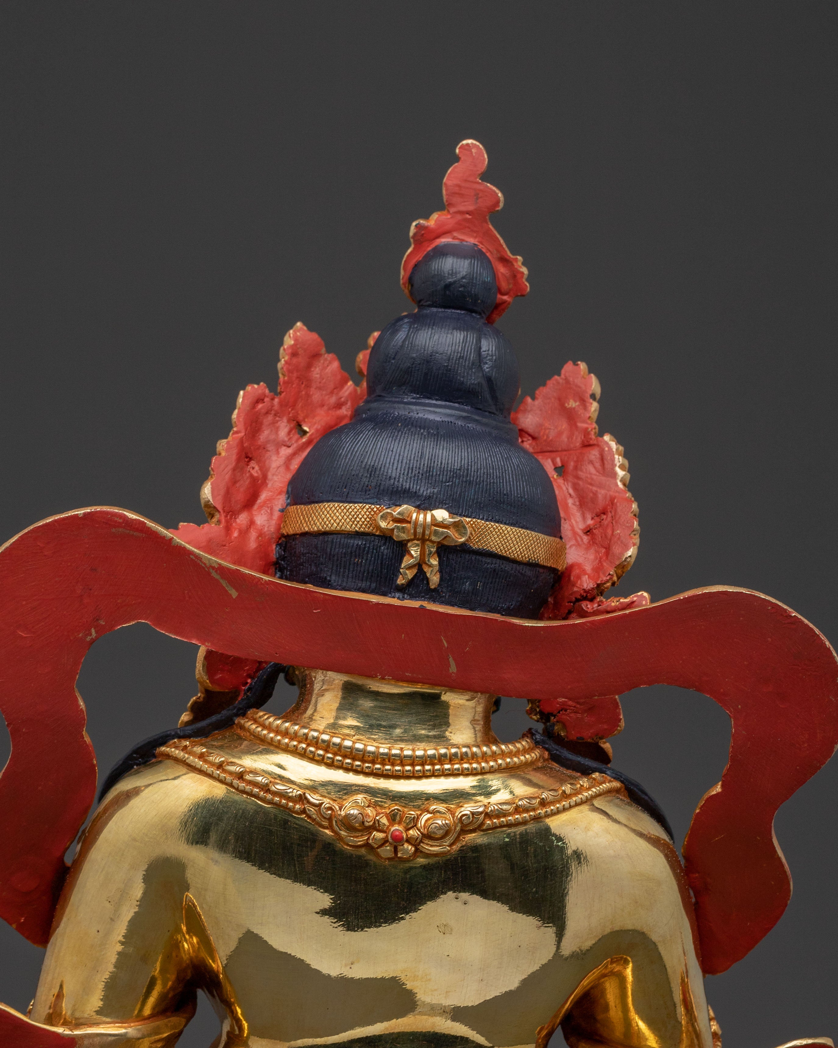 Dzambhala Tibetan Golden Statue: Auspicious Copper Sculpture