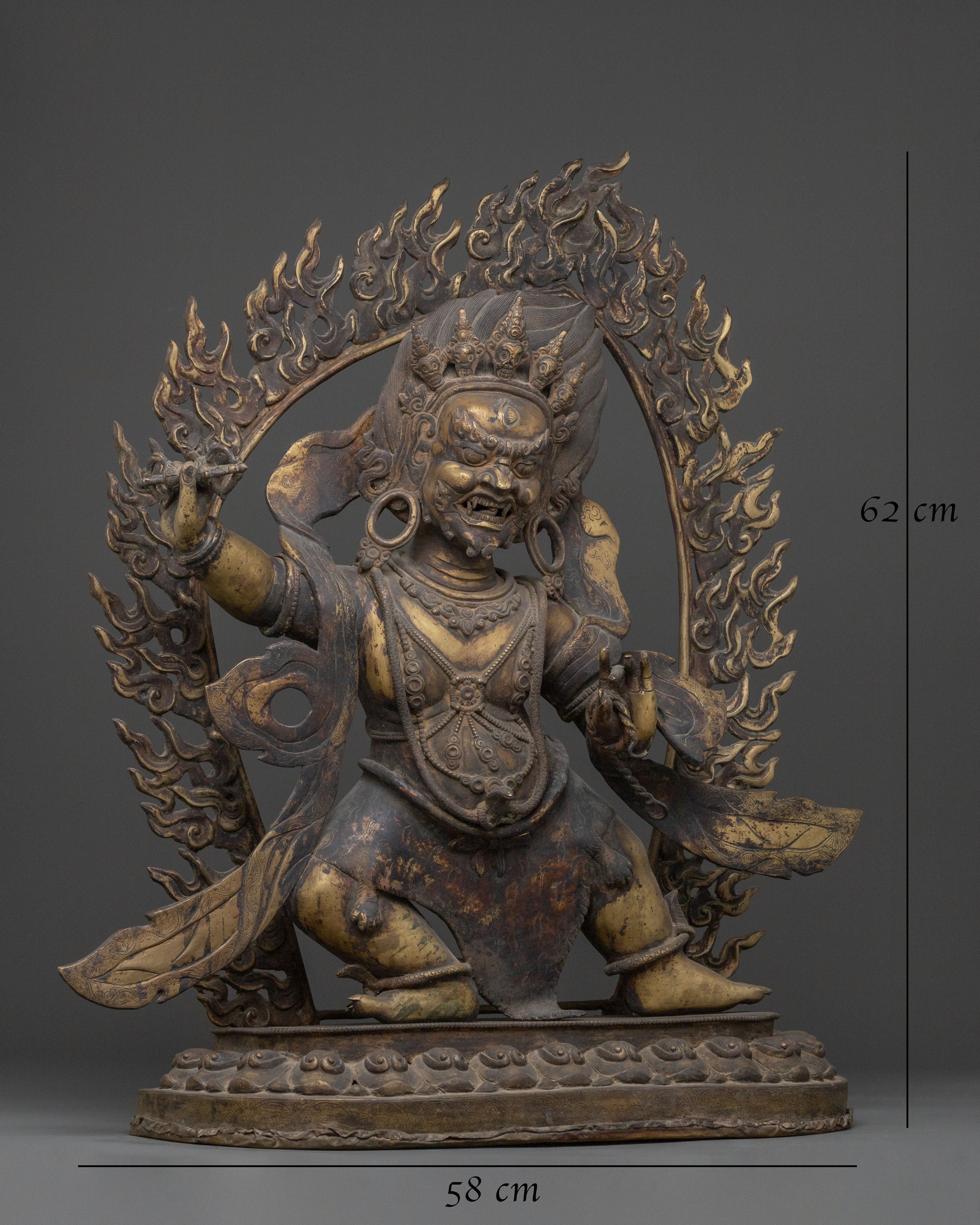 Himalayan Vajrapani Sculpture | Oxidized Copper Art