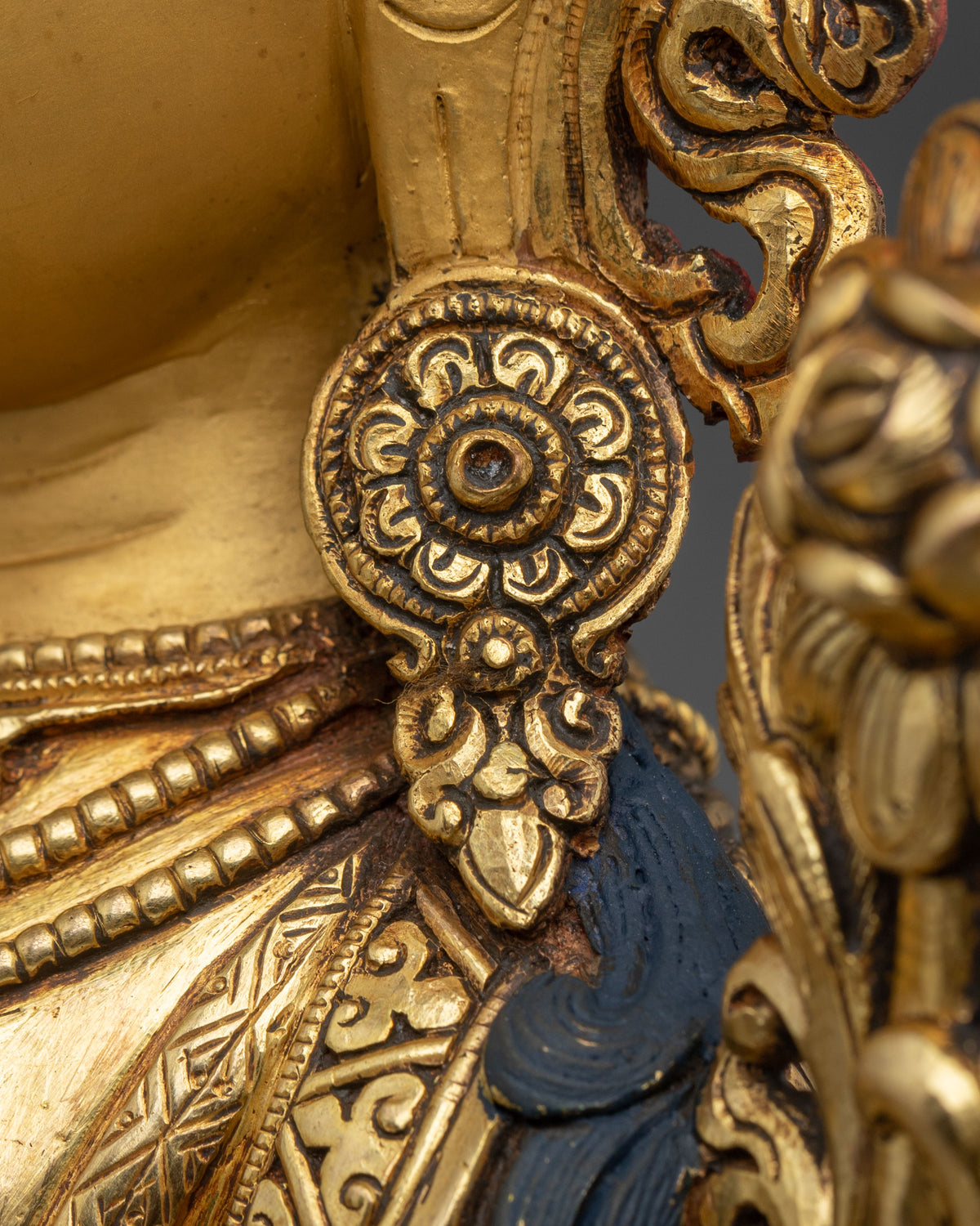 Green Tara Sculpture | Radiant 24K Gold Coated Goddess Statue