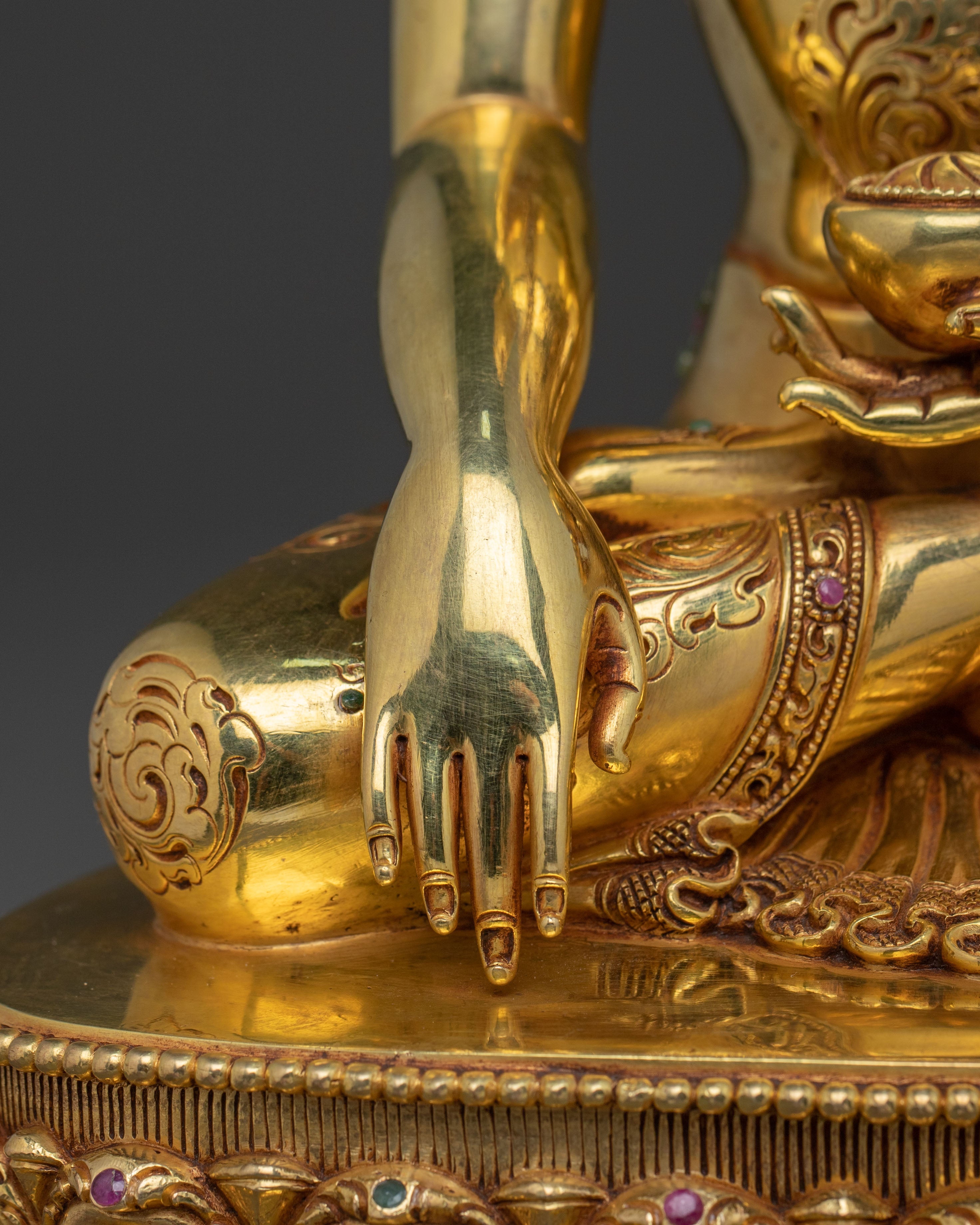 Shakyamuni Buddha: Handcrafted 24K Gold Gilded Statue