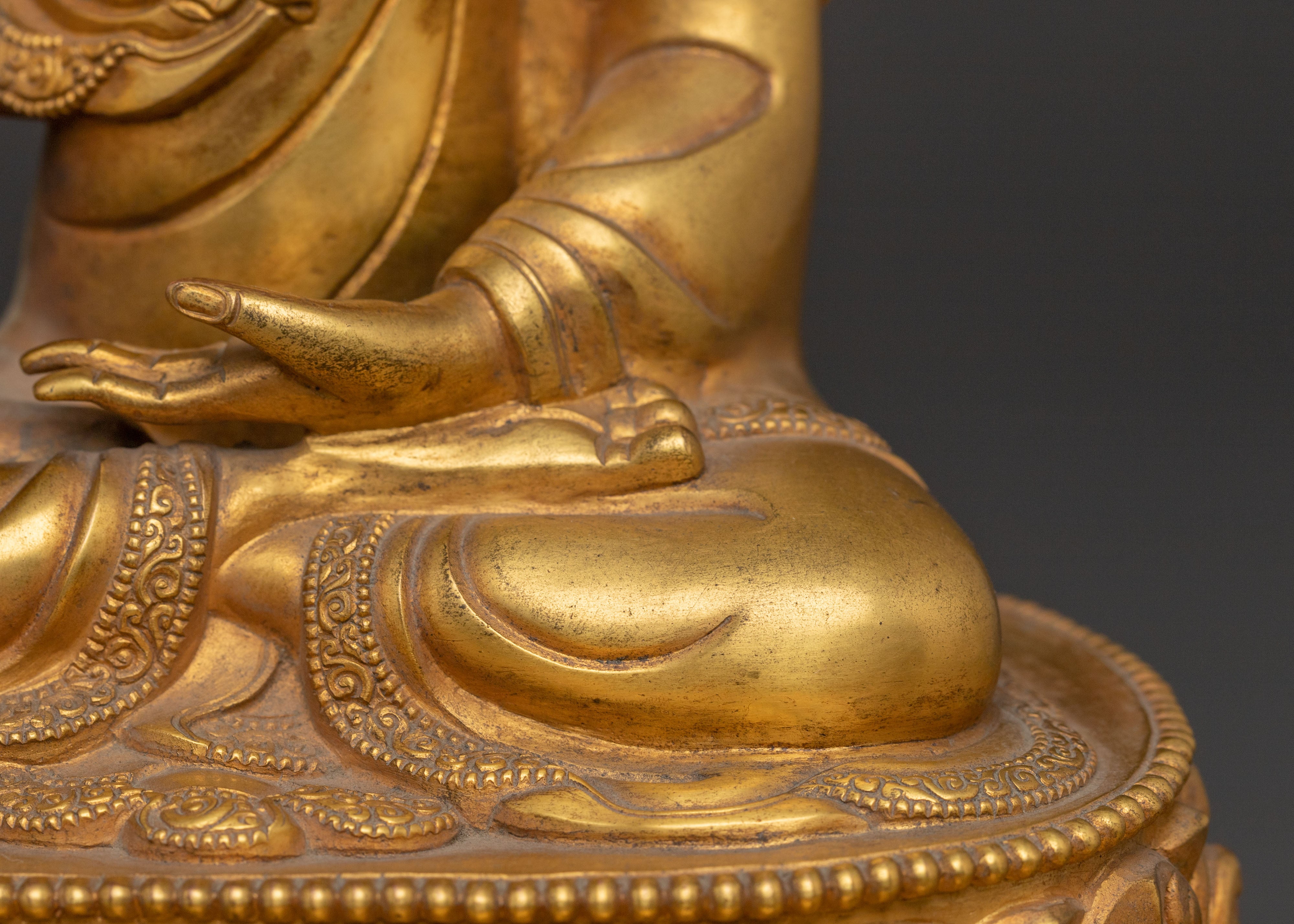 Shakyamuni Buddha Statue on Throne | Spiritual Figure