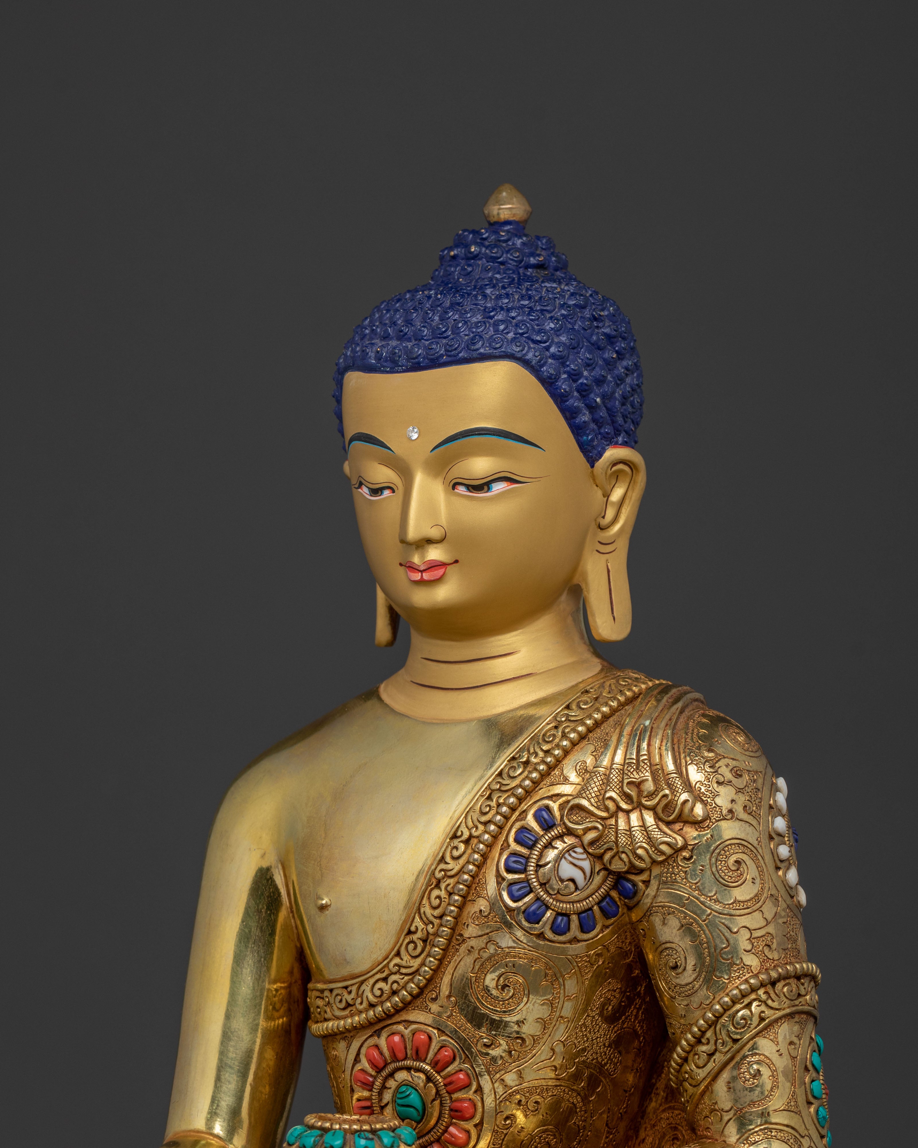 Shakyamuni Buddha Statue | 24K Gold Gilded Art