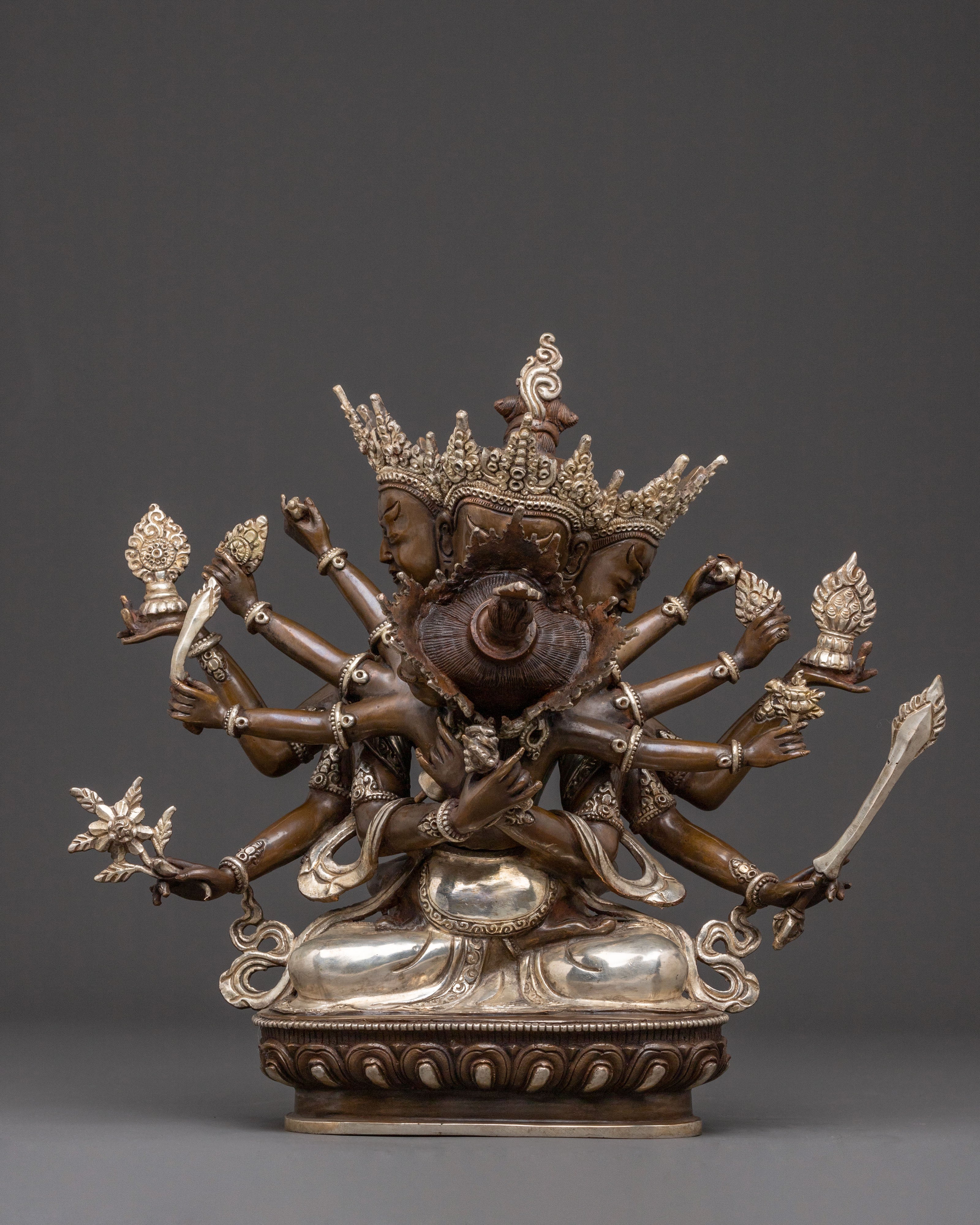 Guhyasamaja Sacred Statue – Oxidized Copper Masterpiece