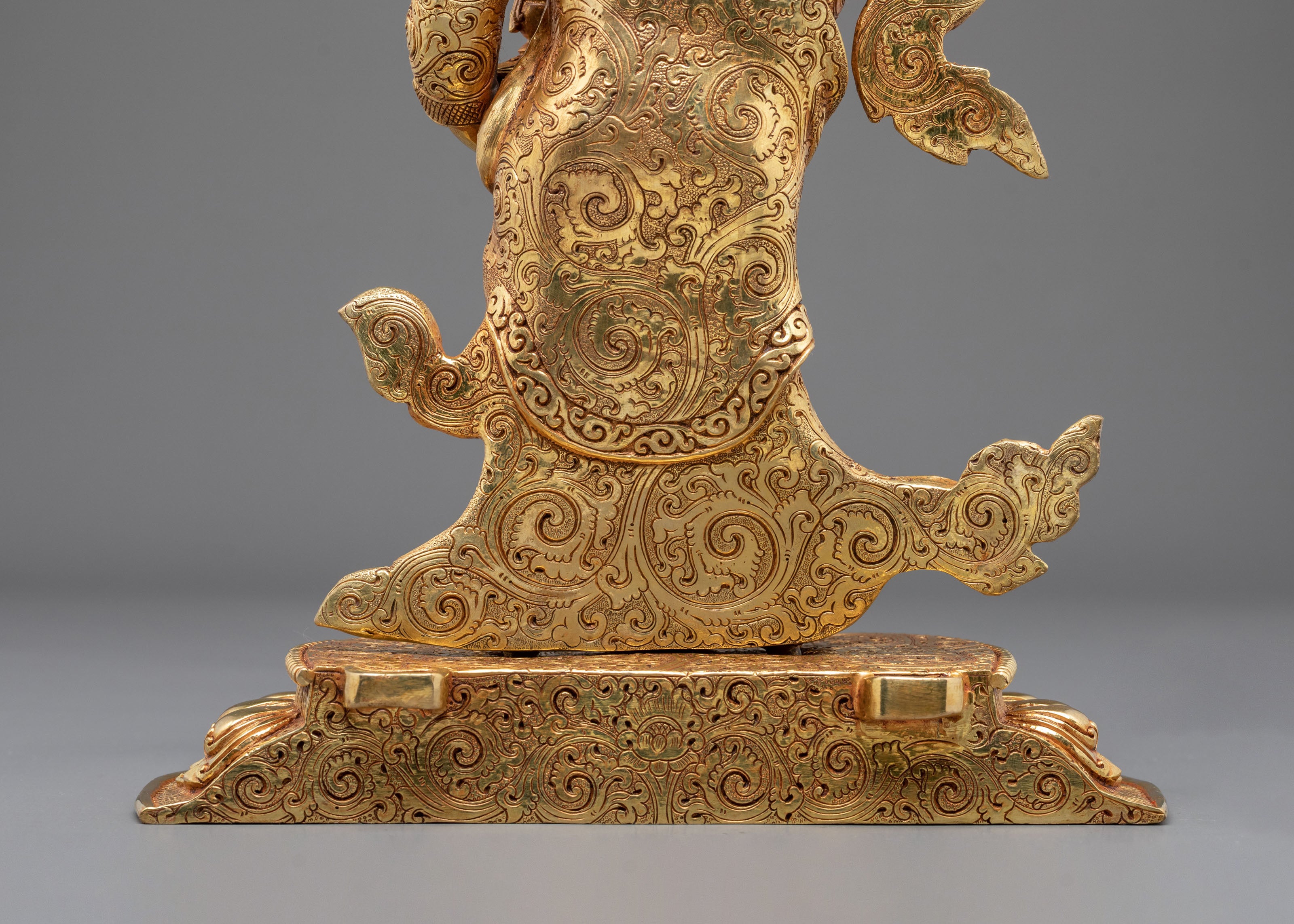 Dancing Guru Rinpoche Statue | 24K Gold Gilded Artistry
