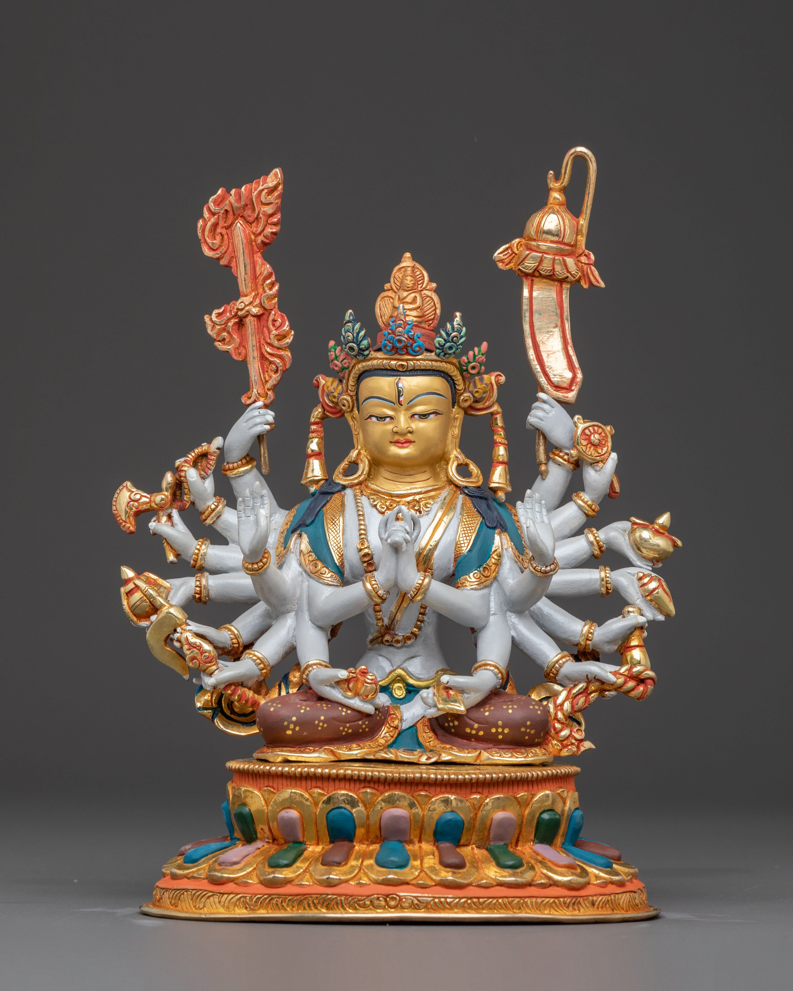 Compassion Goddess Cundi Statue – Handcrafted Gilded Copper Statue