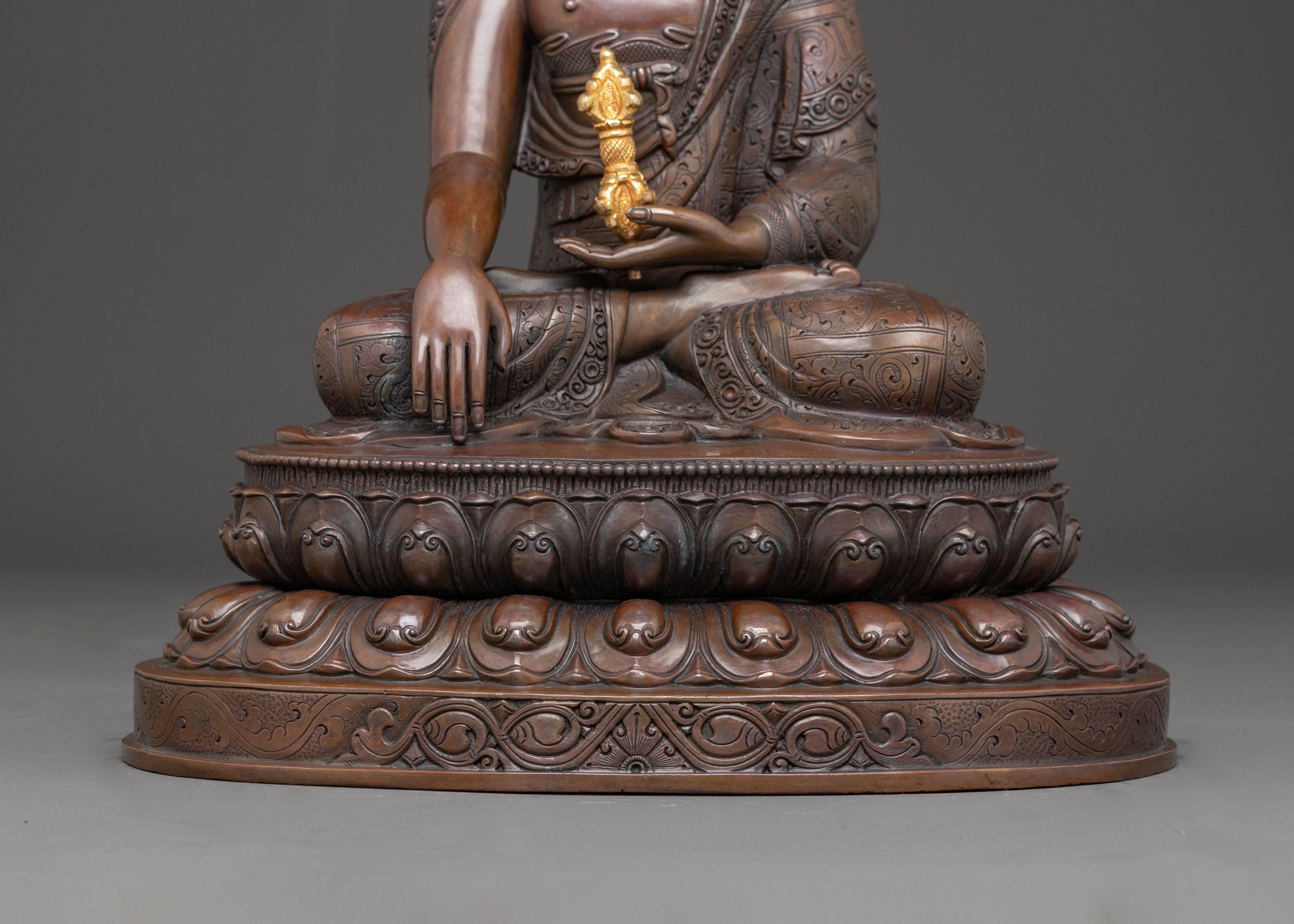 Spiritual Icon Mitrugpa Statue | Oxidized Copper Sculpture