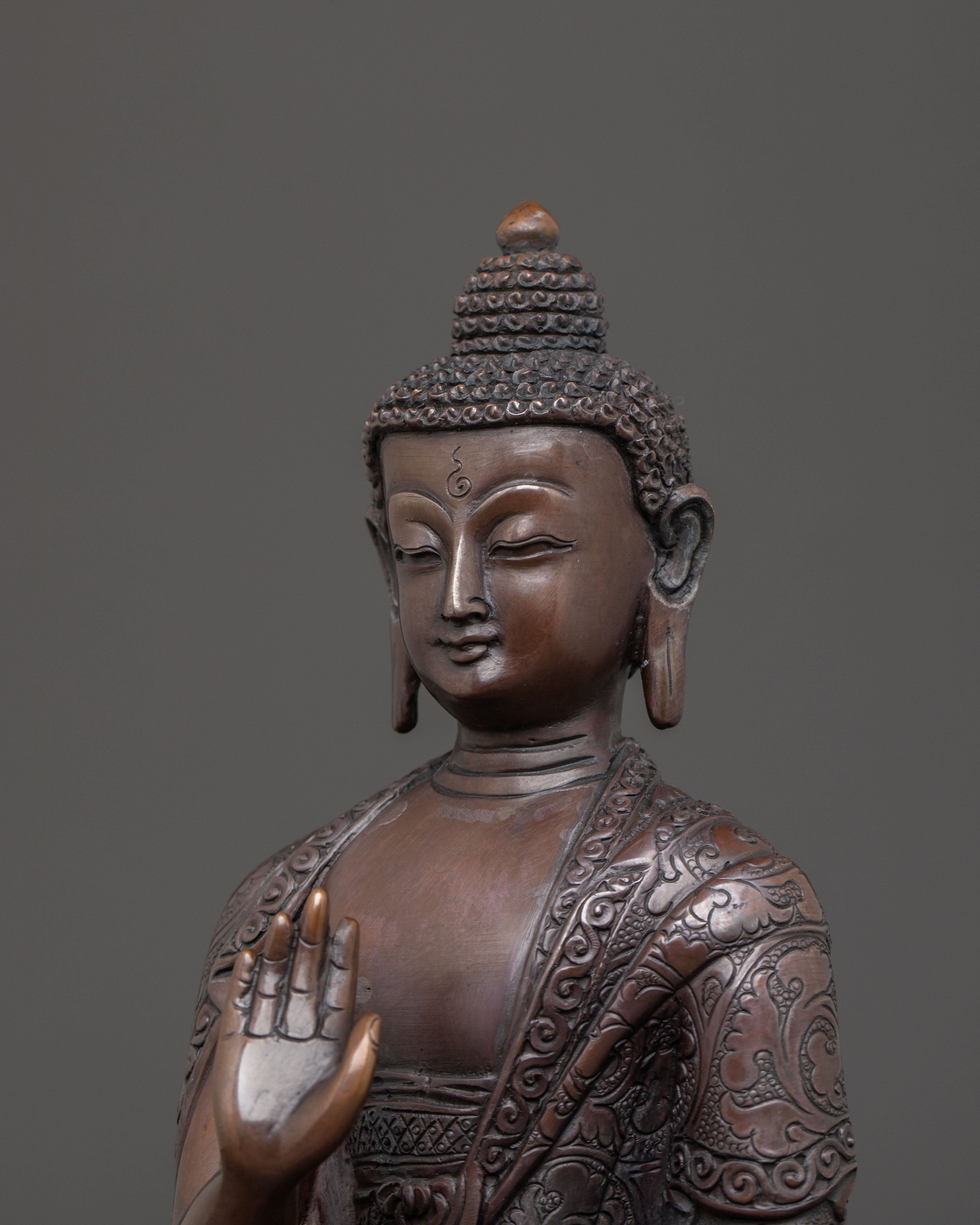 Five Buddha Family Sacred Statue Set | Oxidized Copper