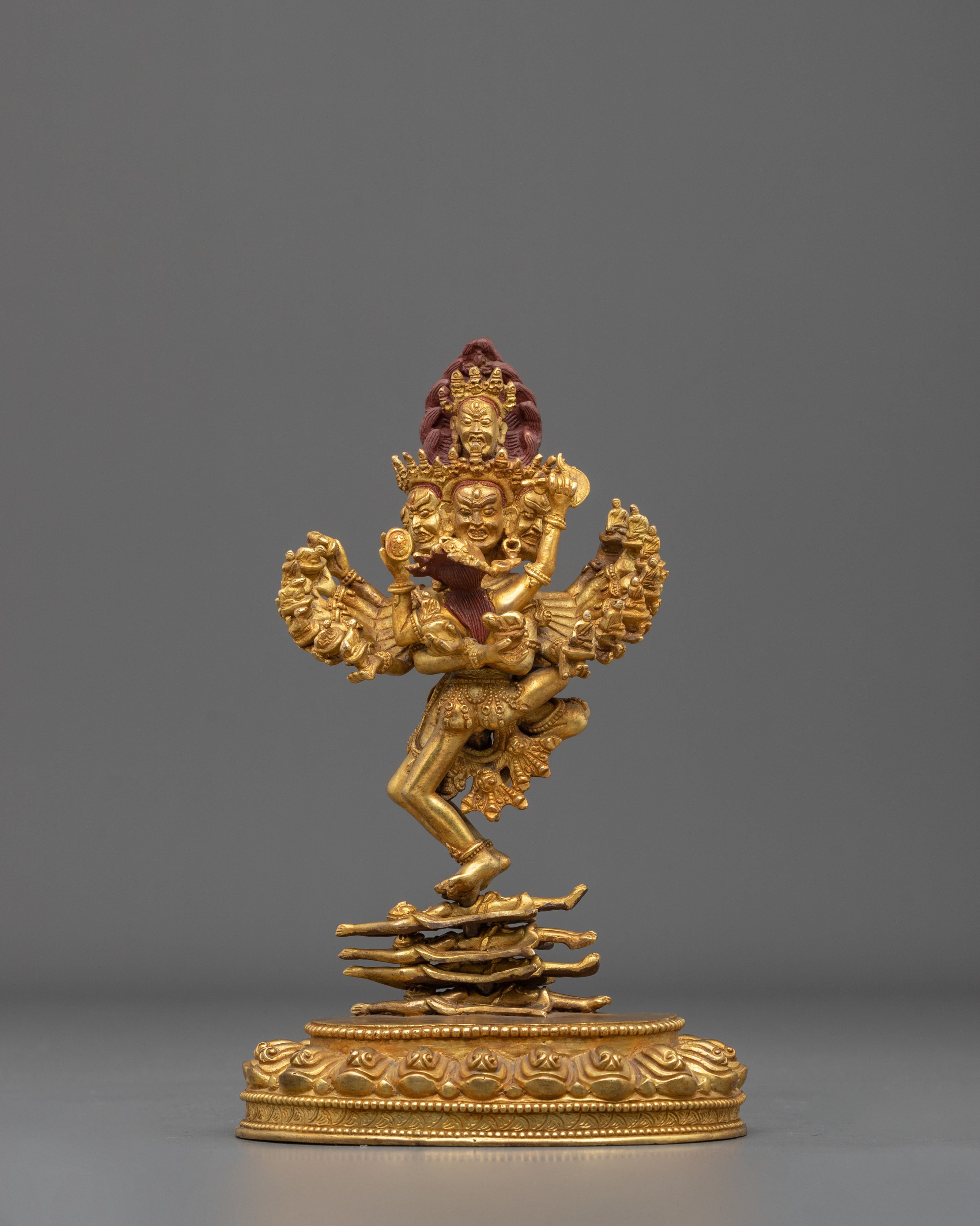 Buddhist Protector Hevajra Statue – 24K Gold Gilded Copper