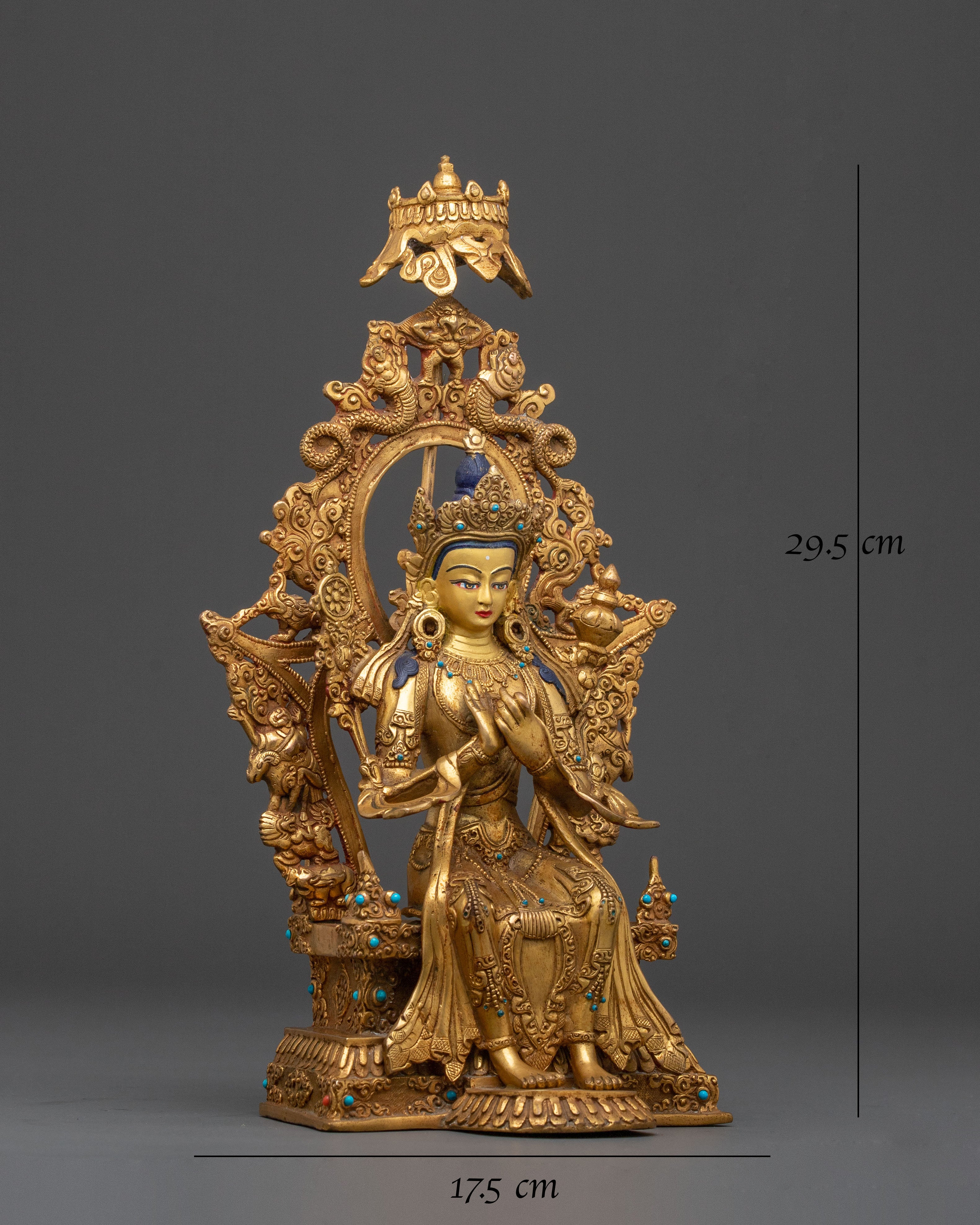 Maitreya Buddha Future Hope Statue | 24K Gold Gilded Future Buddha Sculpture