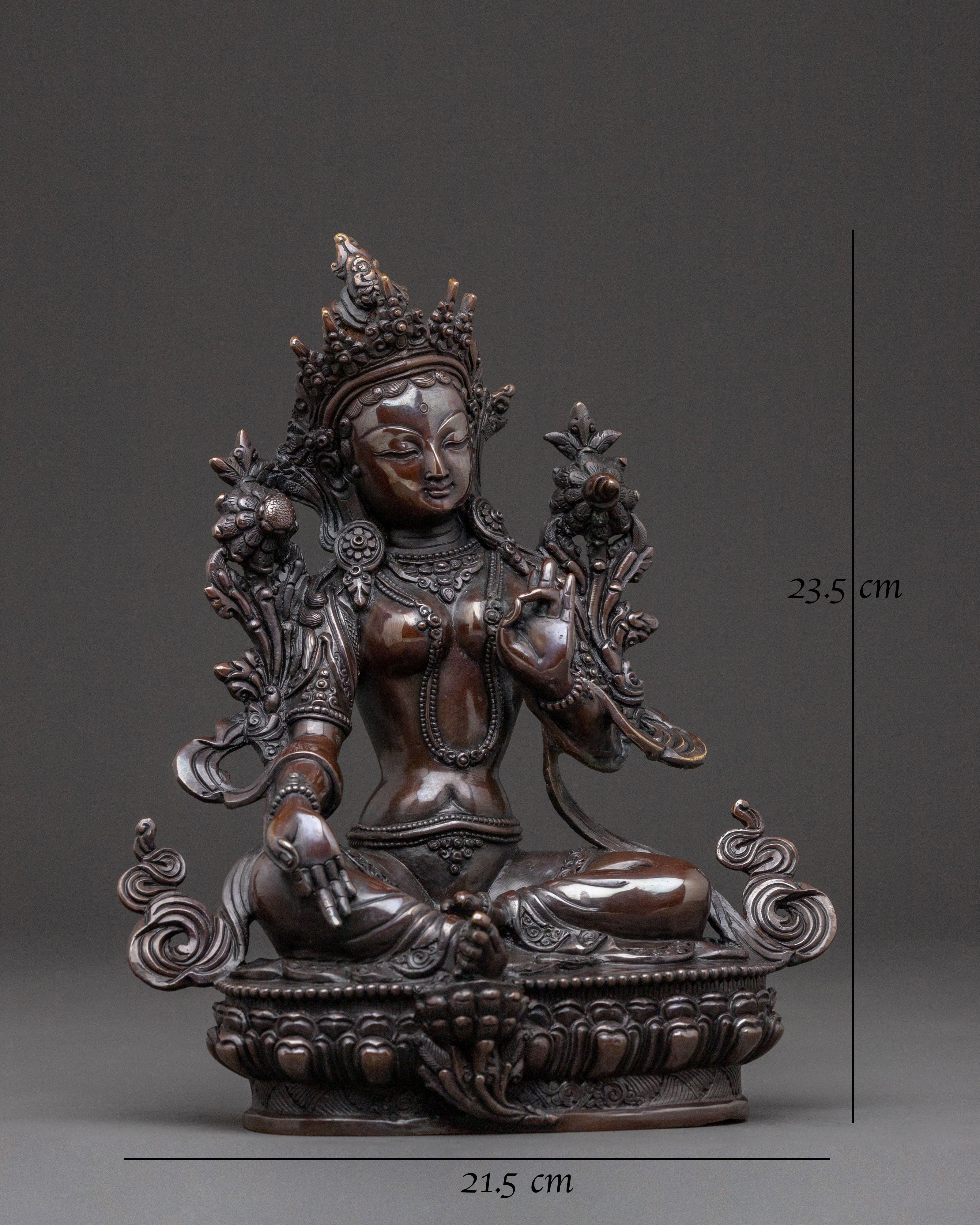 Golden Green Tara Statue: Mother of Liberation