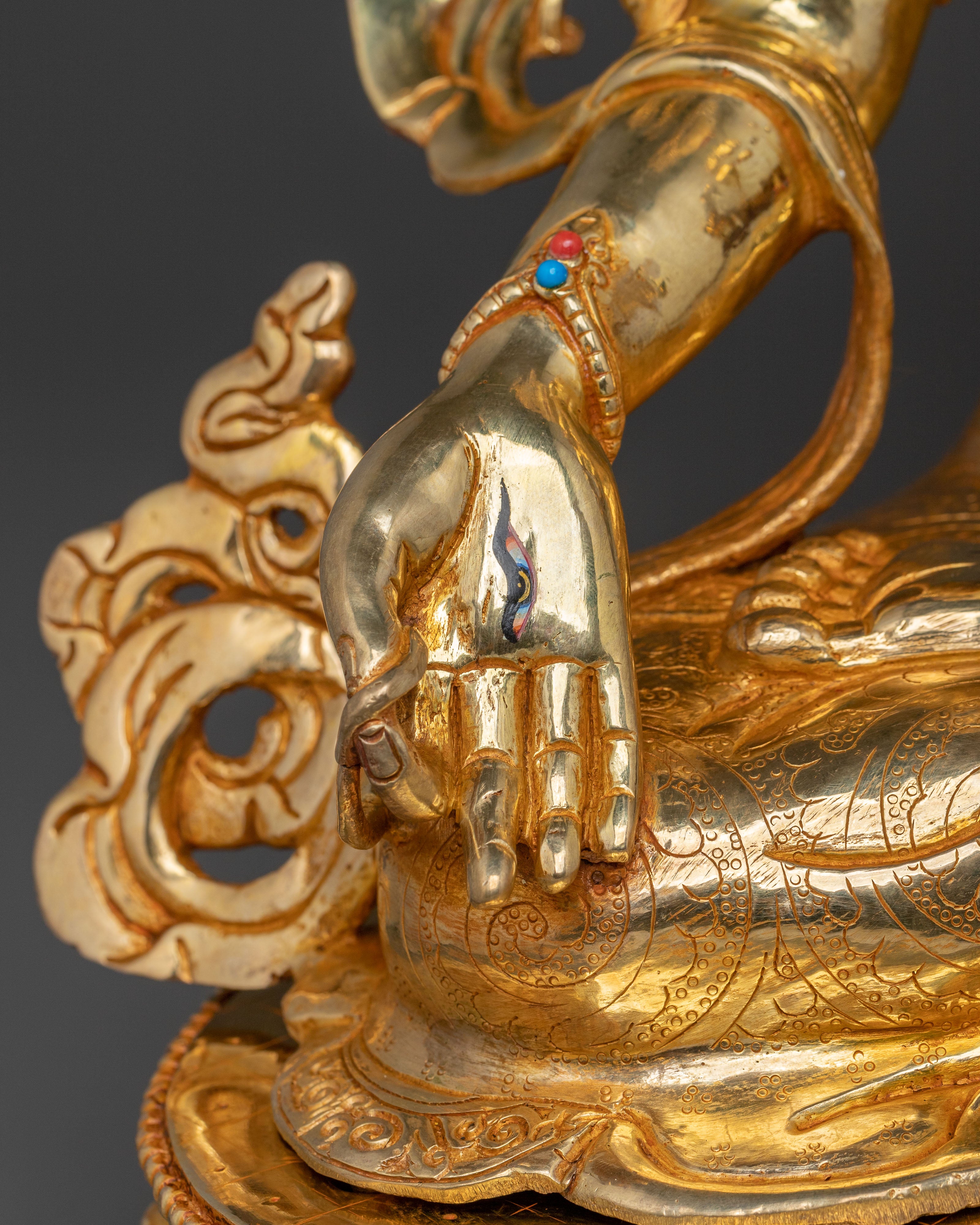 Buddhist Goddess White Tara Spiritual Statue | Sacred Long Life Deity