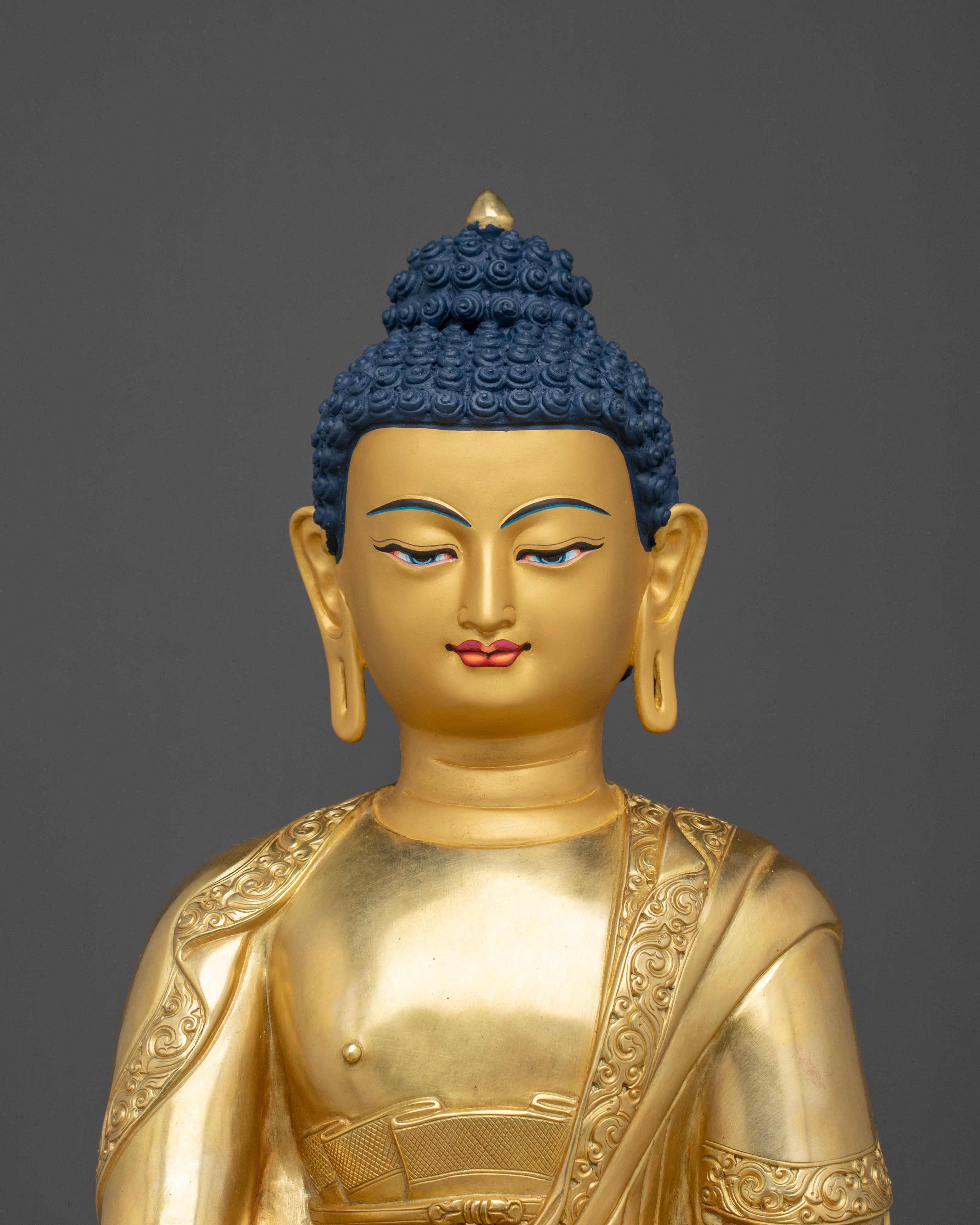 Hand Carved Shakyamuni Buddha Golden Sculpture