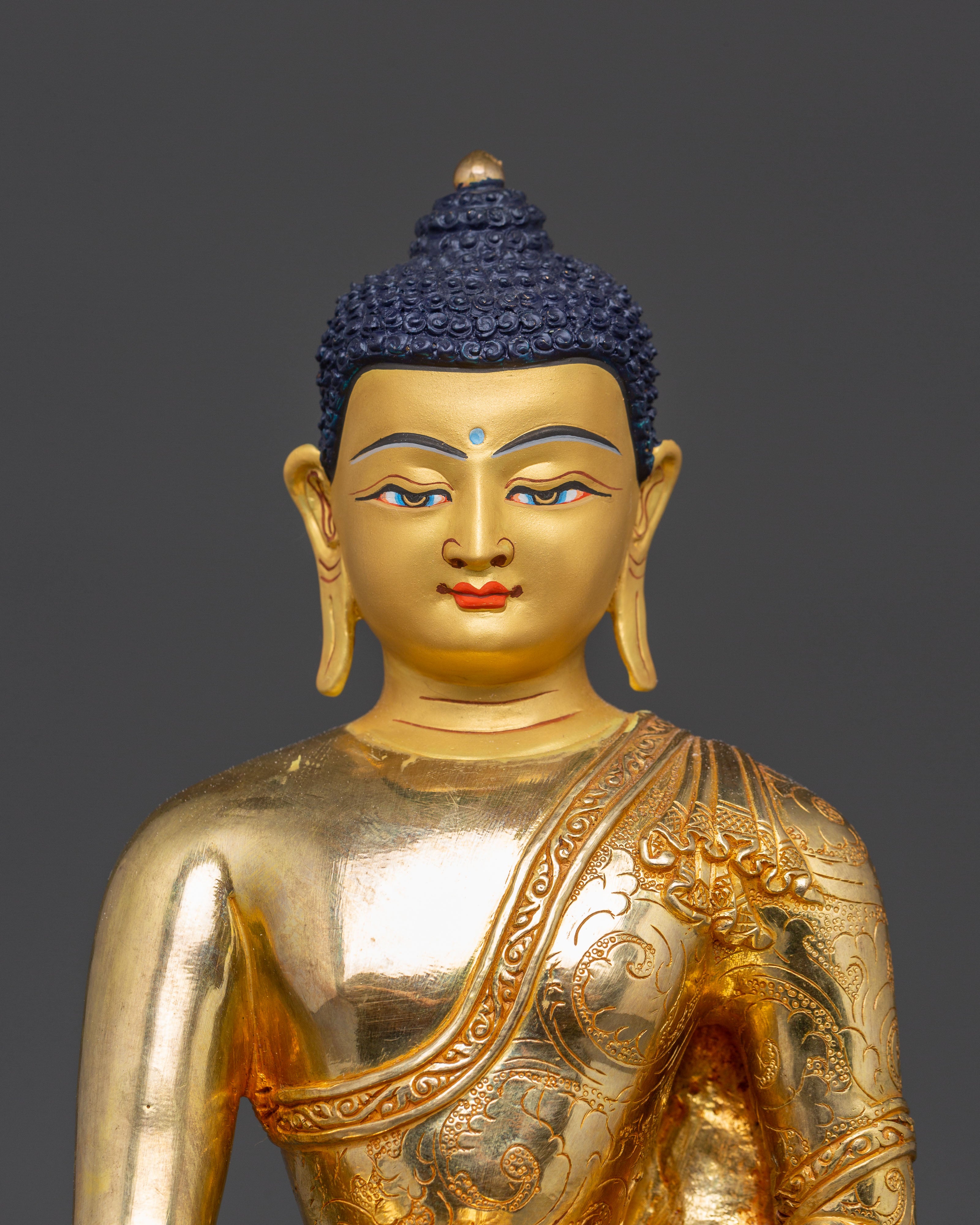 Handmade Himalayan Shakyamuni Buddha Golden Statue | Buddha of Enlightenment