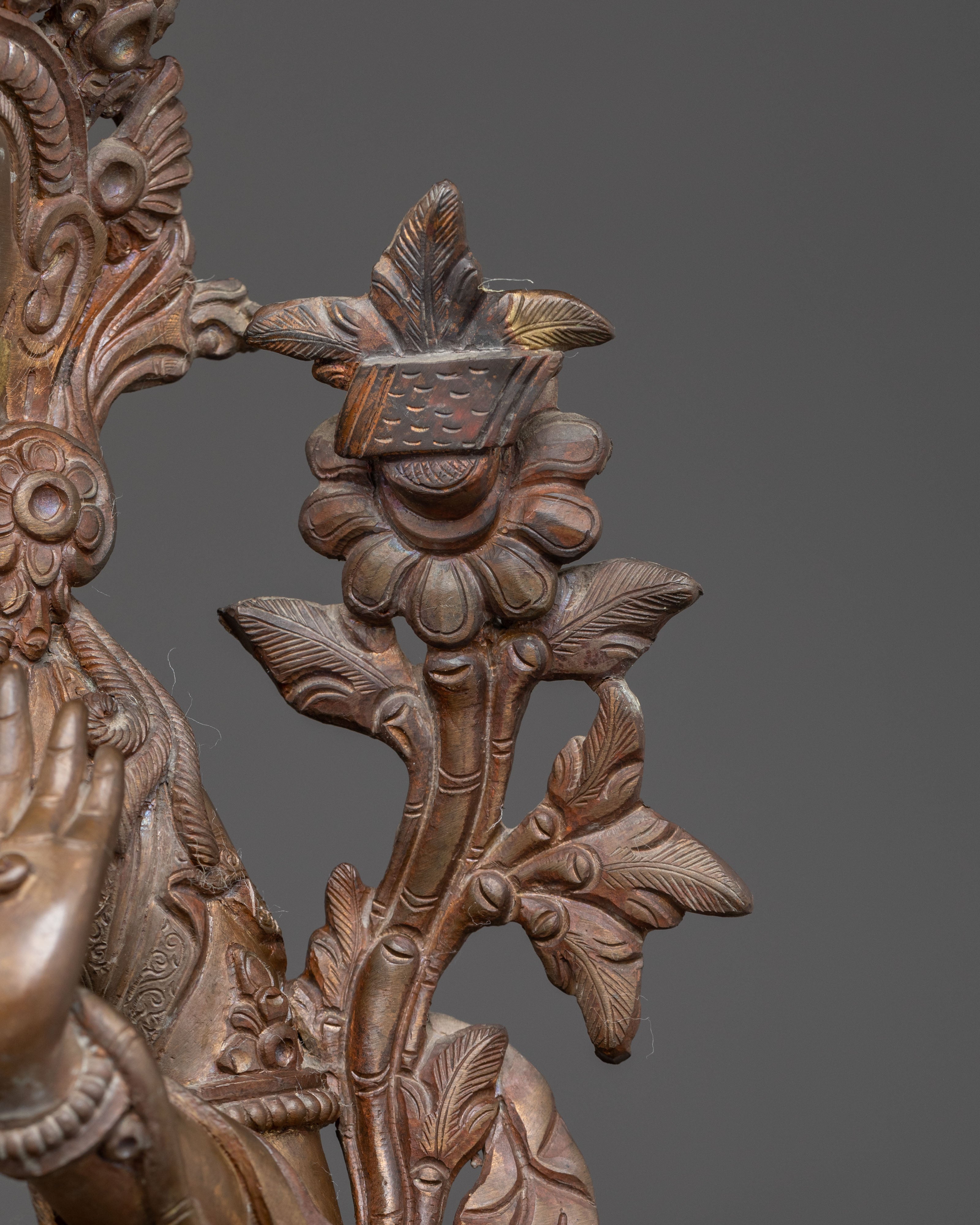 Tibetan Manjushri Buddha Statue – Antique Oxidized Copper