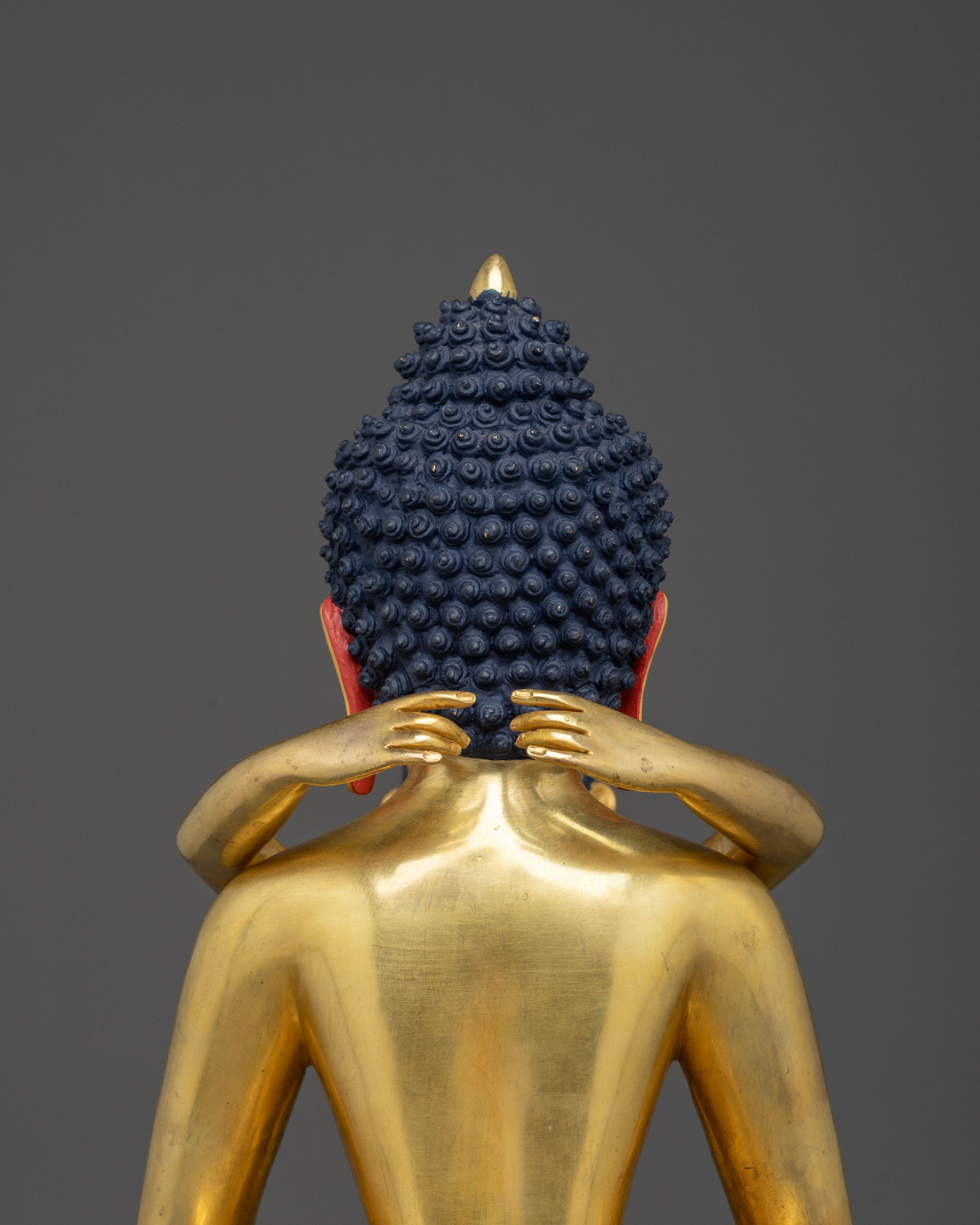 Samantabhadra with Consort Handmade Golden Statue: 24K Gold Gilded