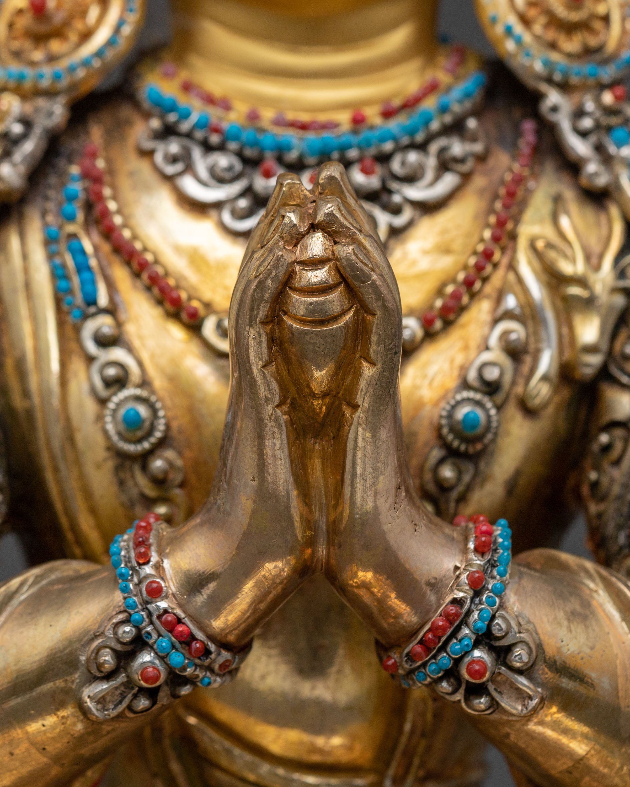 Chenrezig 24K Gold Gilded Traditional Statue | Meditation Decor