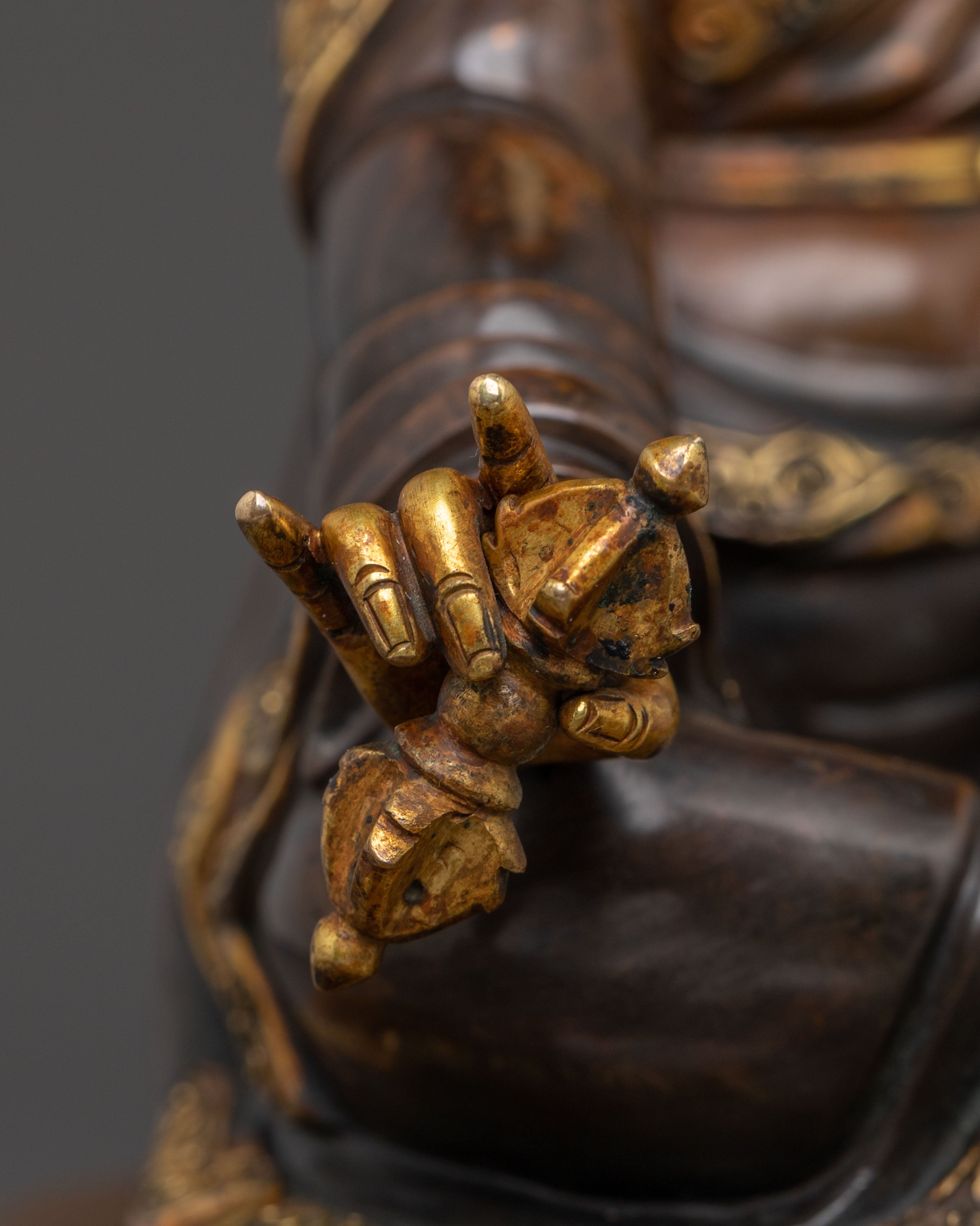 Guru Rinpoche Statue | 24K Gold Gilded Teacher Icon
