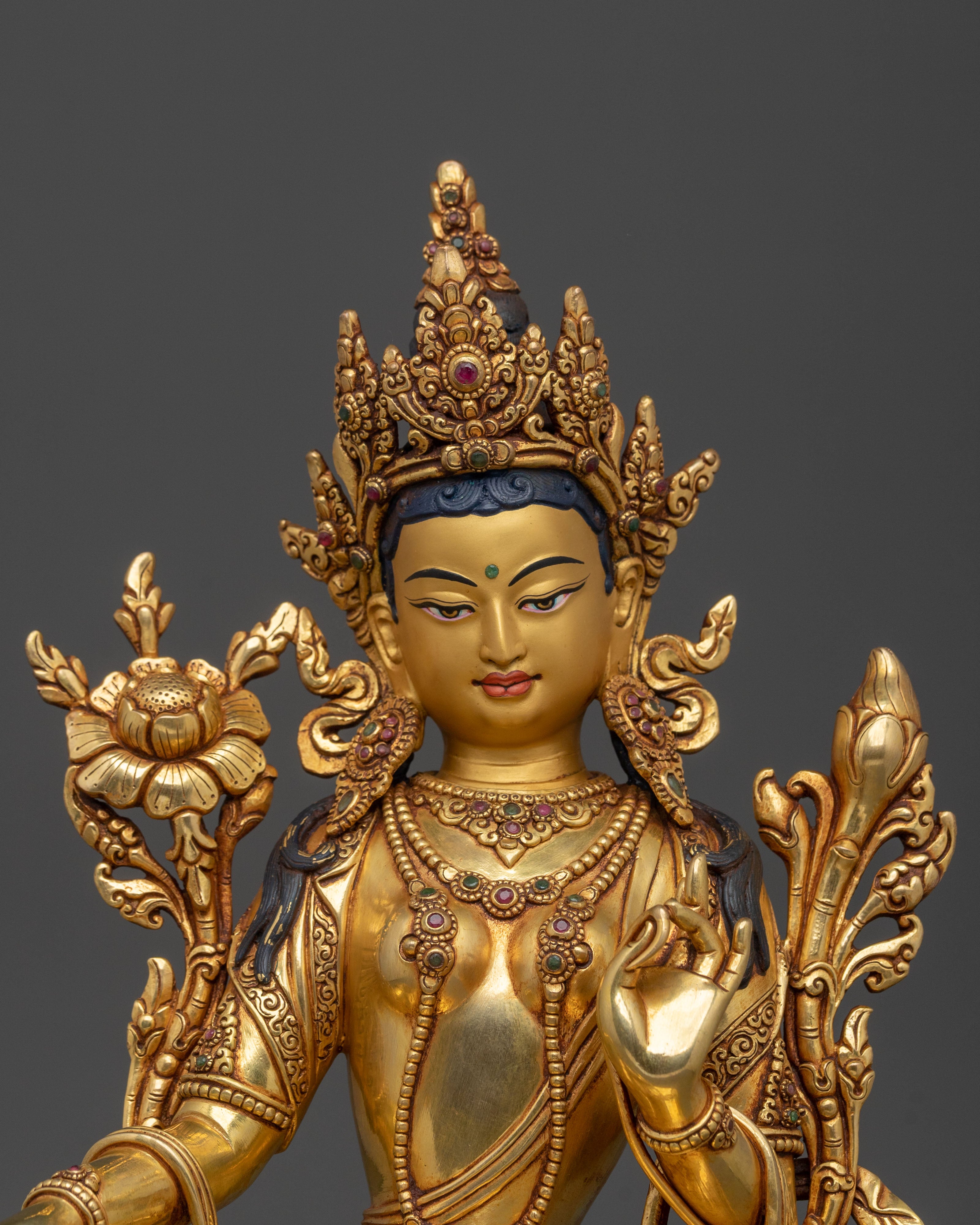 Traditional Green Tara Sculpture | Home Decor