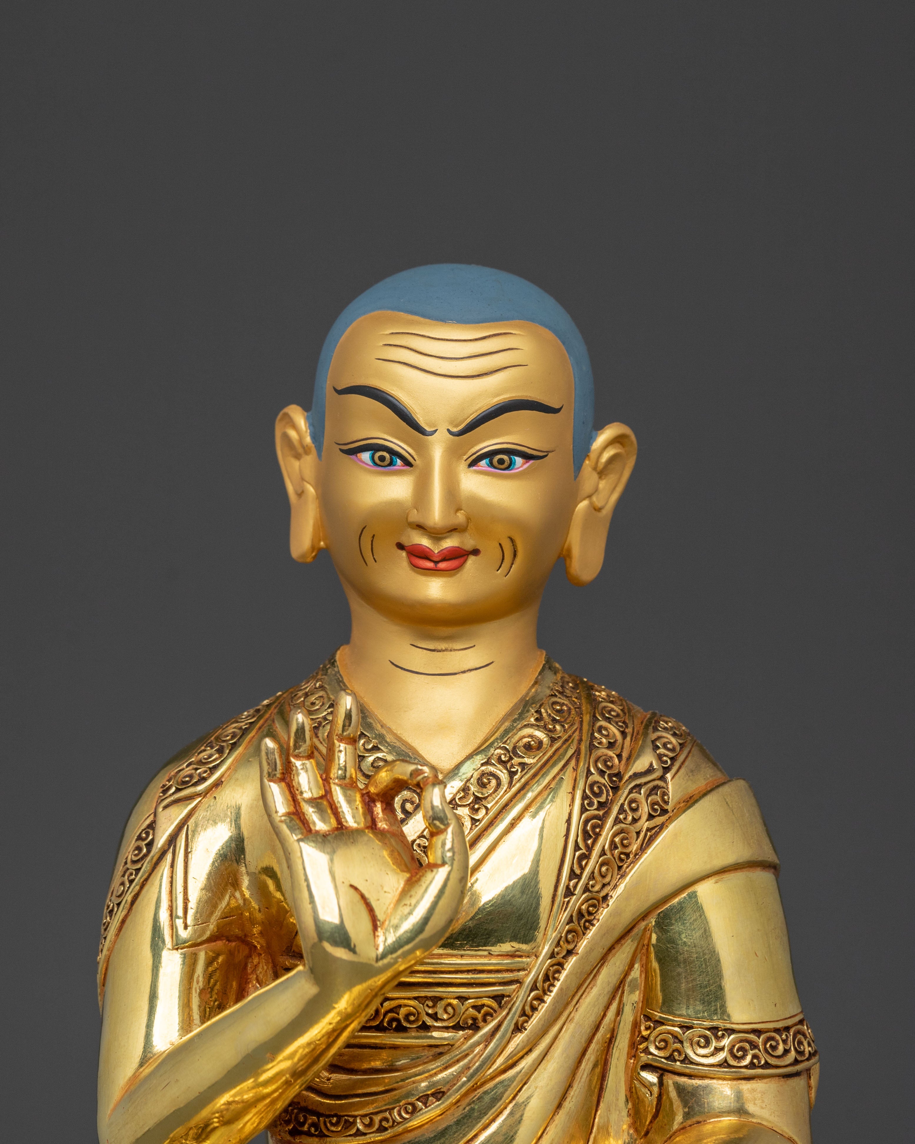 Tsongkhapa with Disciples Handcrafted Statue Set