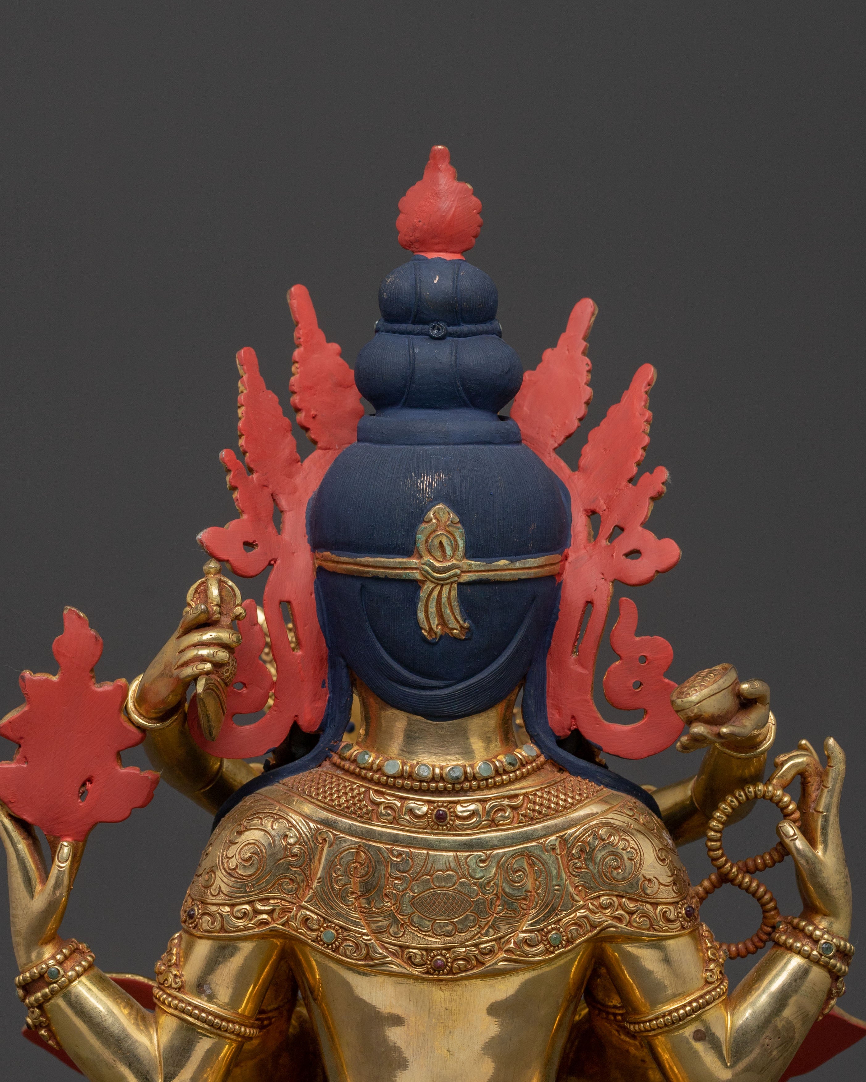 Chenrezig Golden Statue With Consort | Blessing Icons