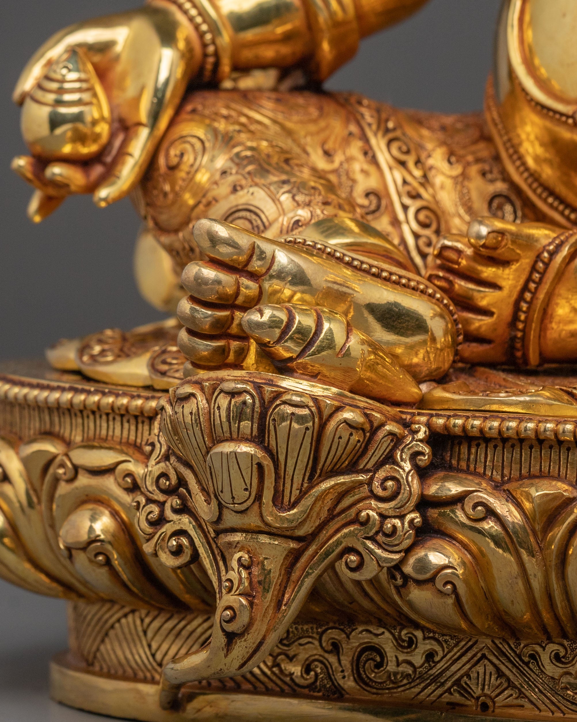 Dzambhala Sacred Statue | 24K Gold Gilded