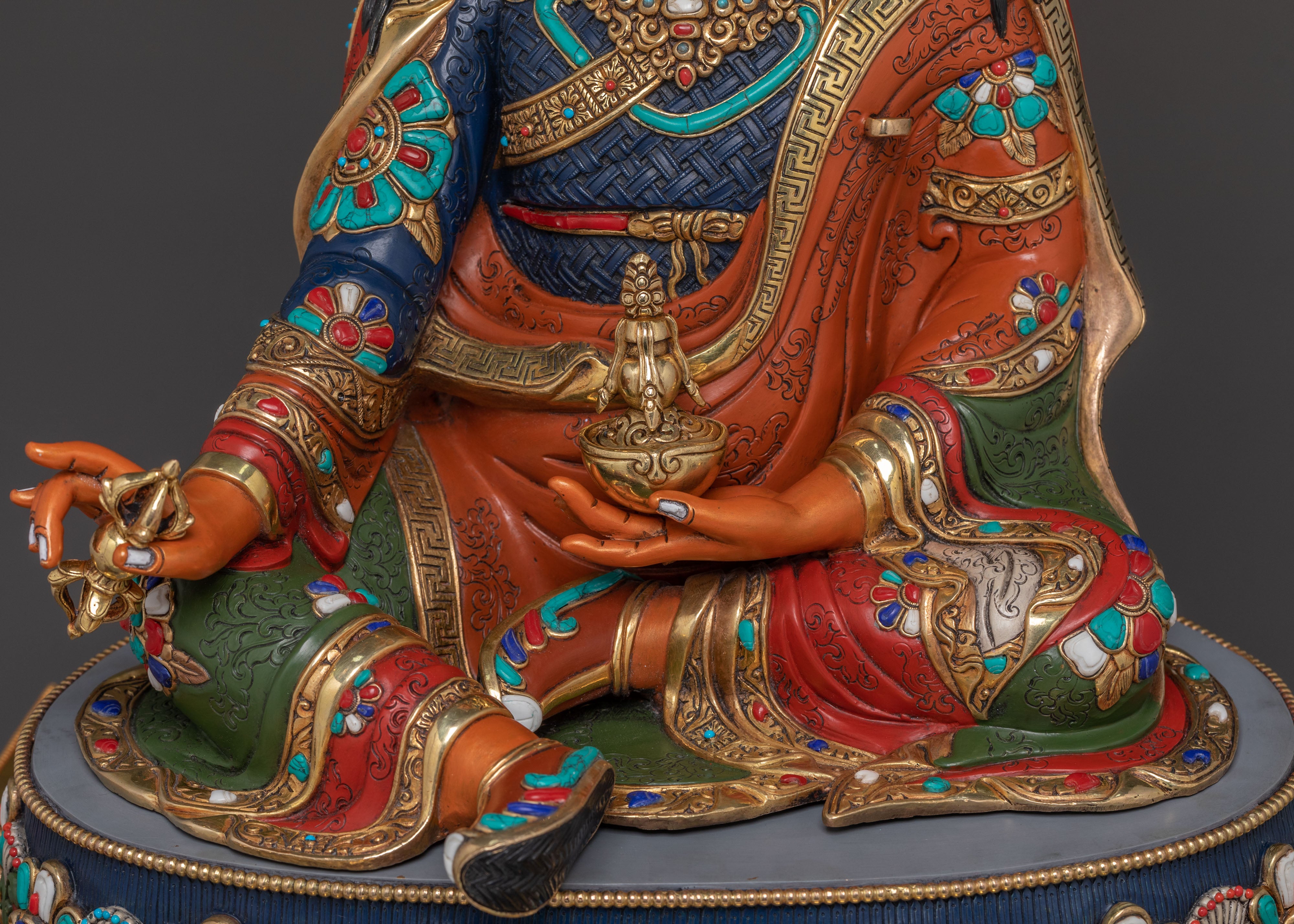 Statue of Guru Rinpoche On Throne | Wisdom Figure