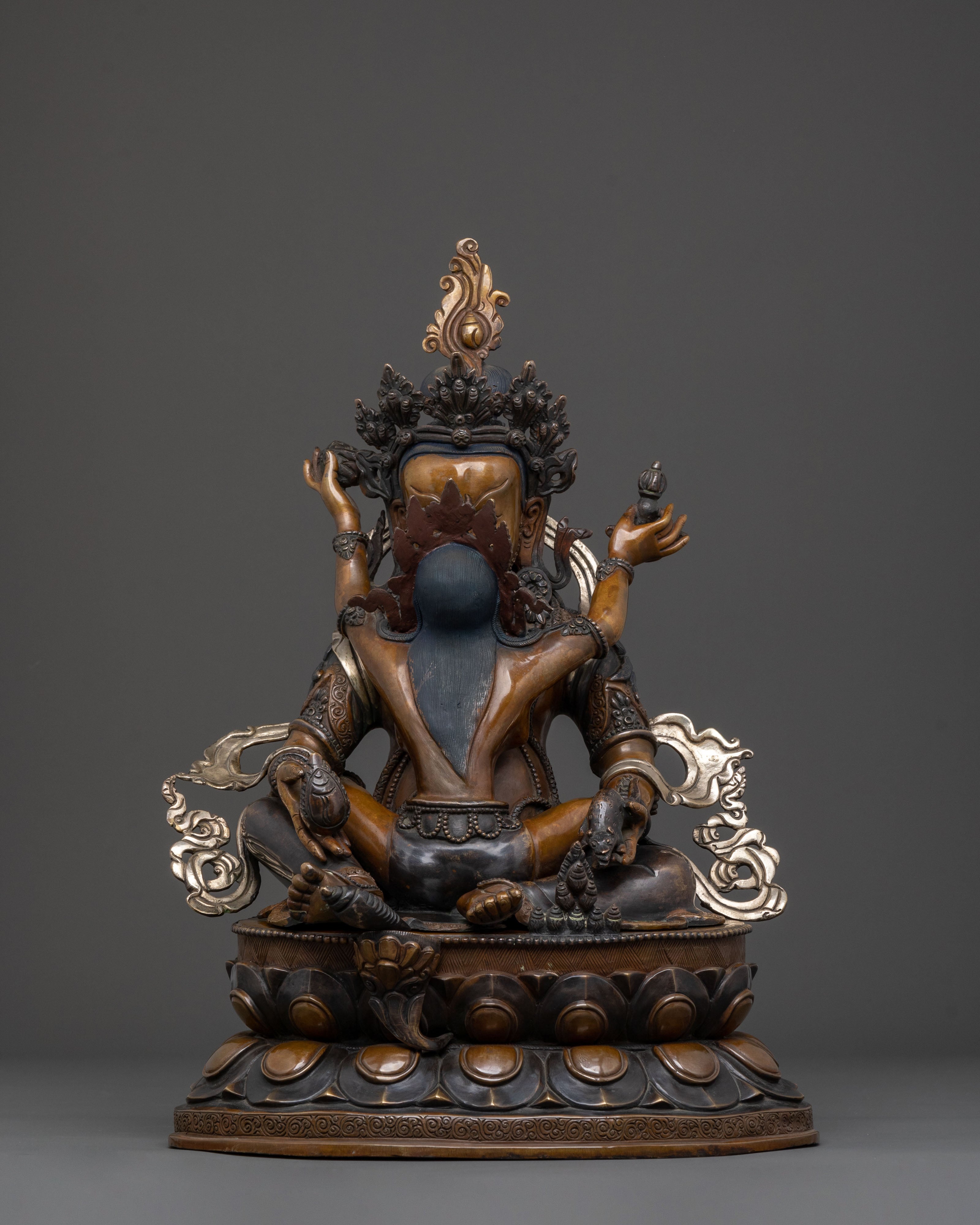 Handcrafted Green Dzambhala Spiritual Statue