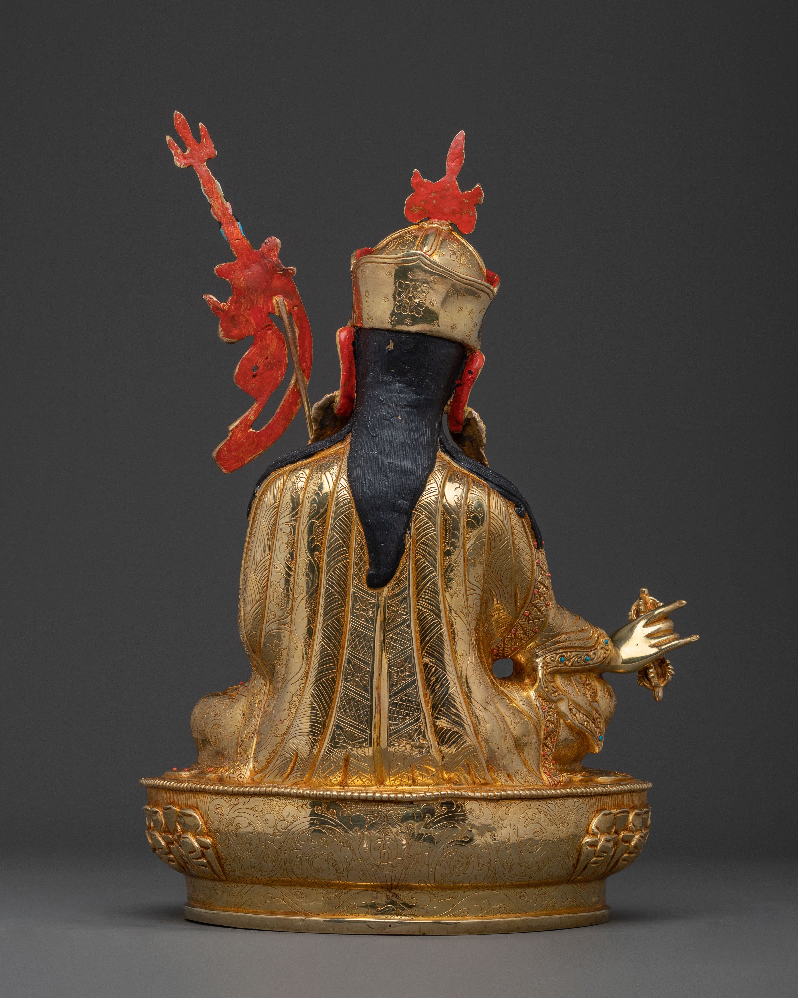 Guru Rinpoche Statue: 24K Gold Gilded Tantric Master