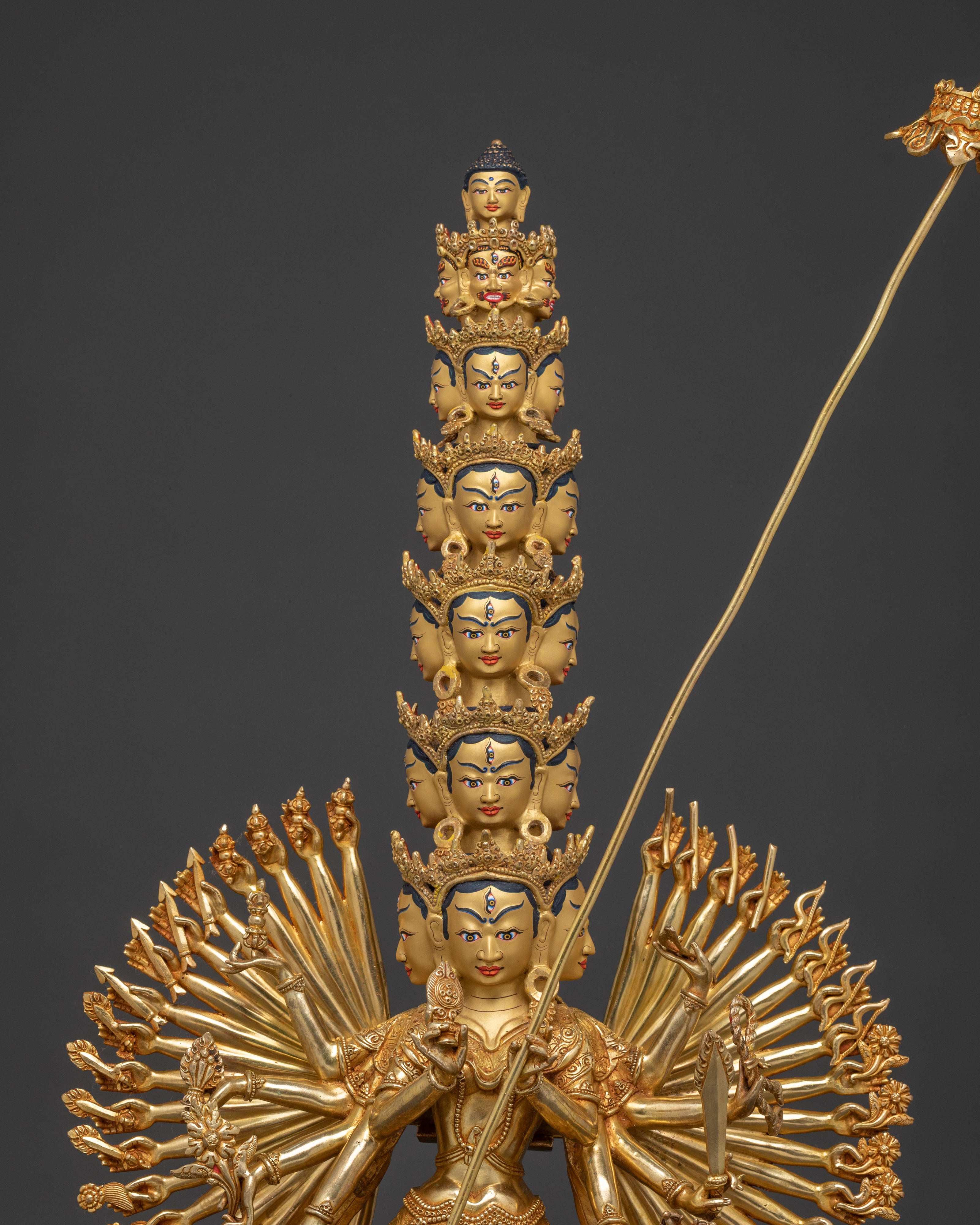 1000 Armed Dukar Golden Statue | 24K Gold Gilded