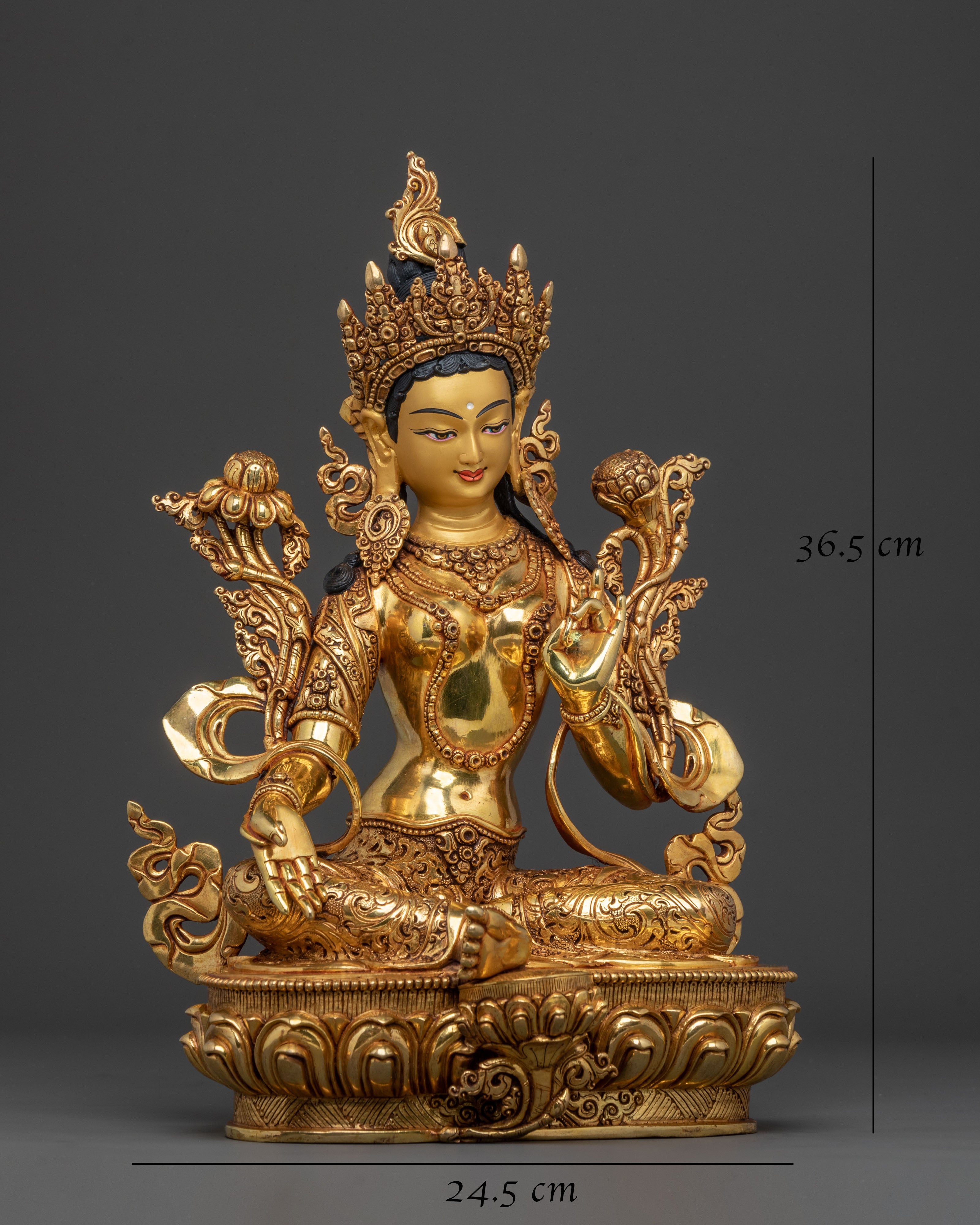 Sacred Protection Green Tara Statue: Compassionate Goddess