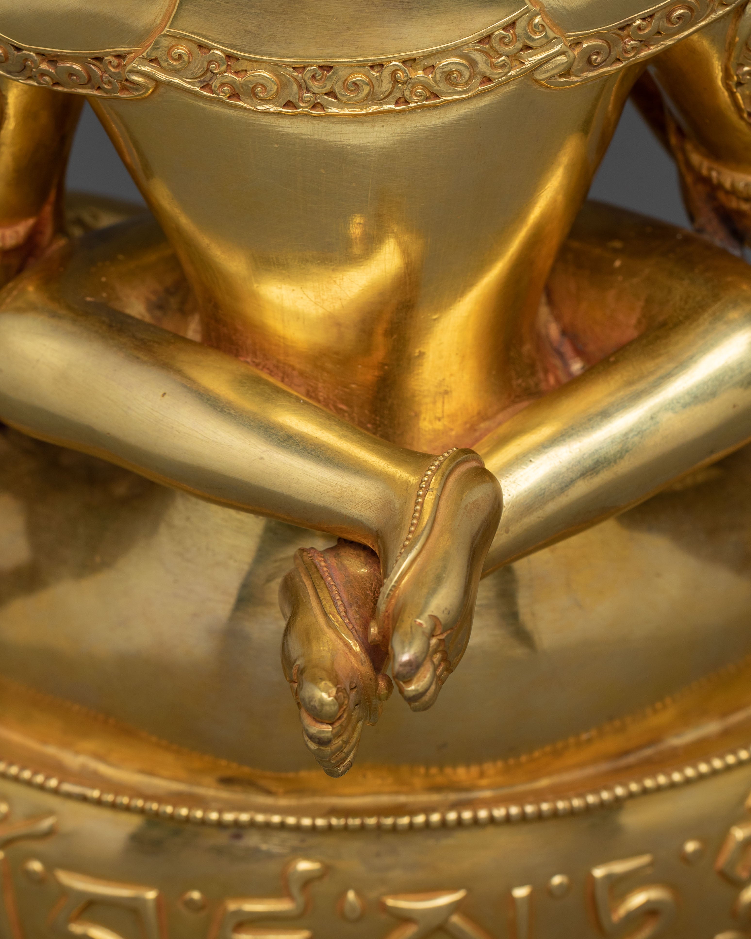 Vajrasattva Sacred Sculpture with Consort in Gilded Copper