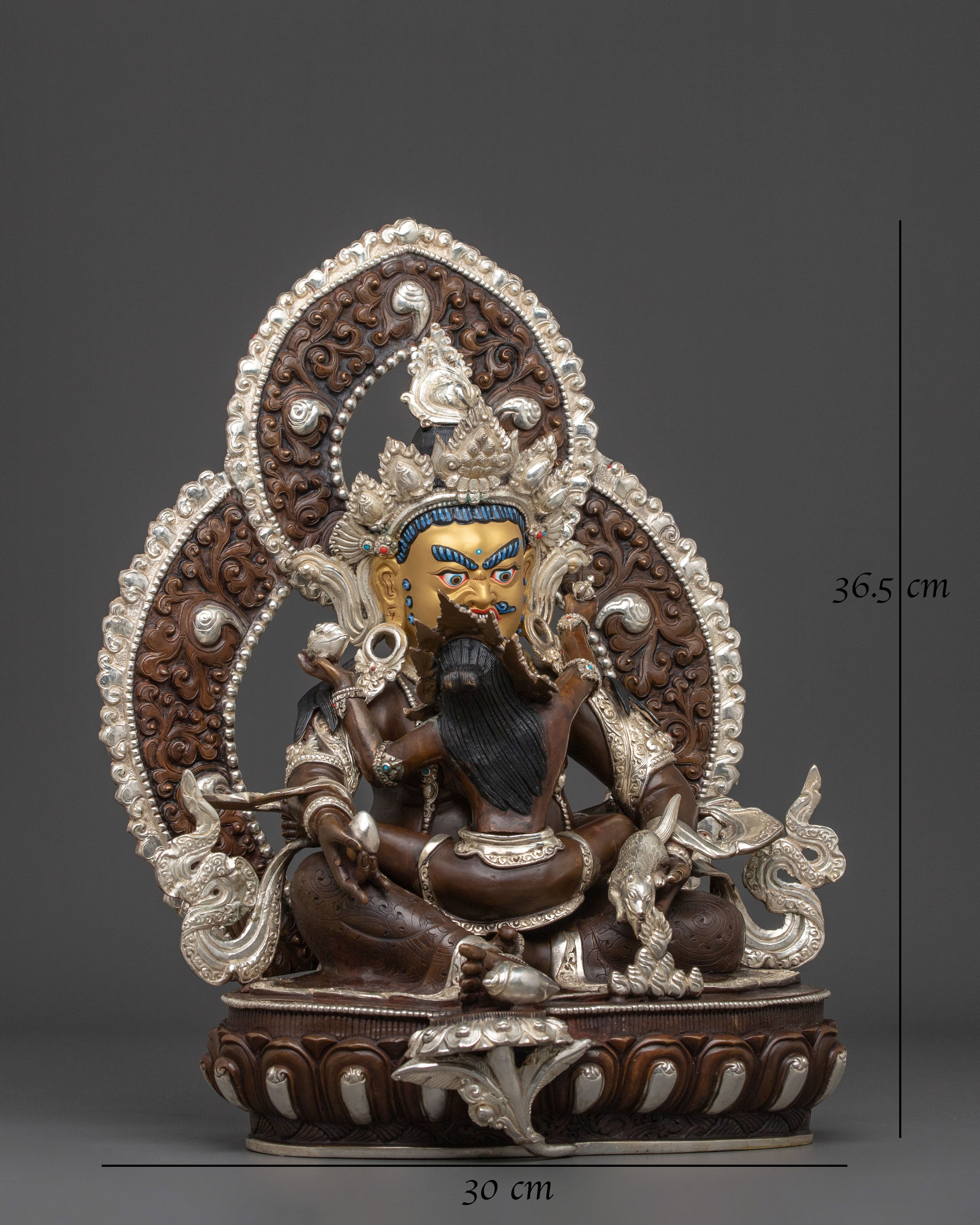 Handmade Green Dzambhala Statue | Altar Home Decor