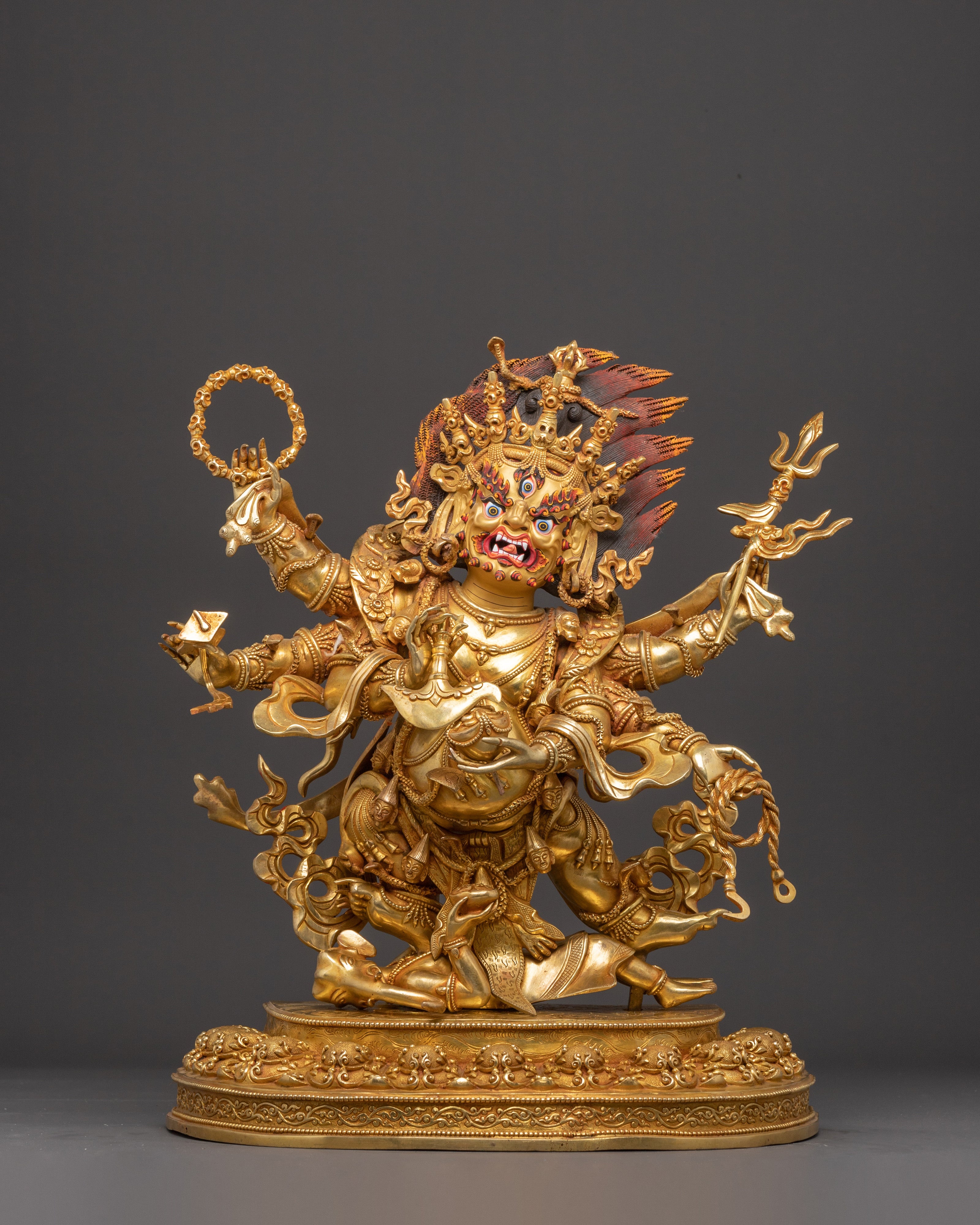 Six-Armed Mahakala Tantric Protector Statue | Tibetan Buddhist Art