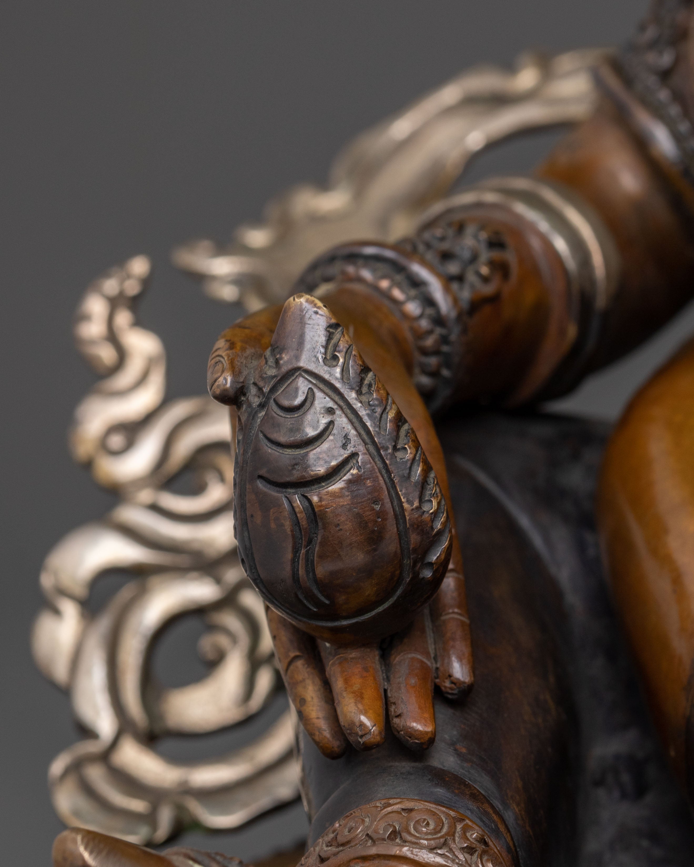 Handcrafted Green Dzambhala Spiritual Statue