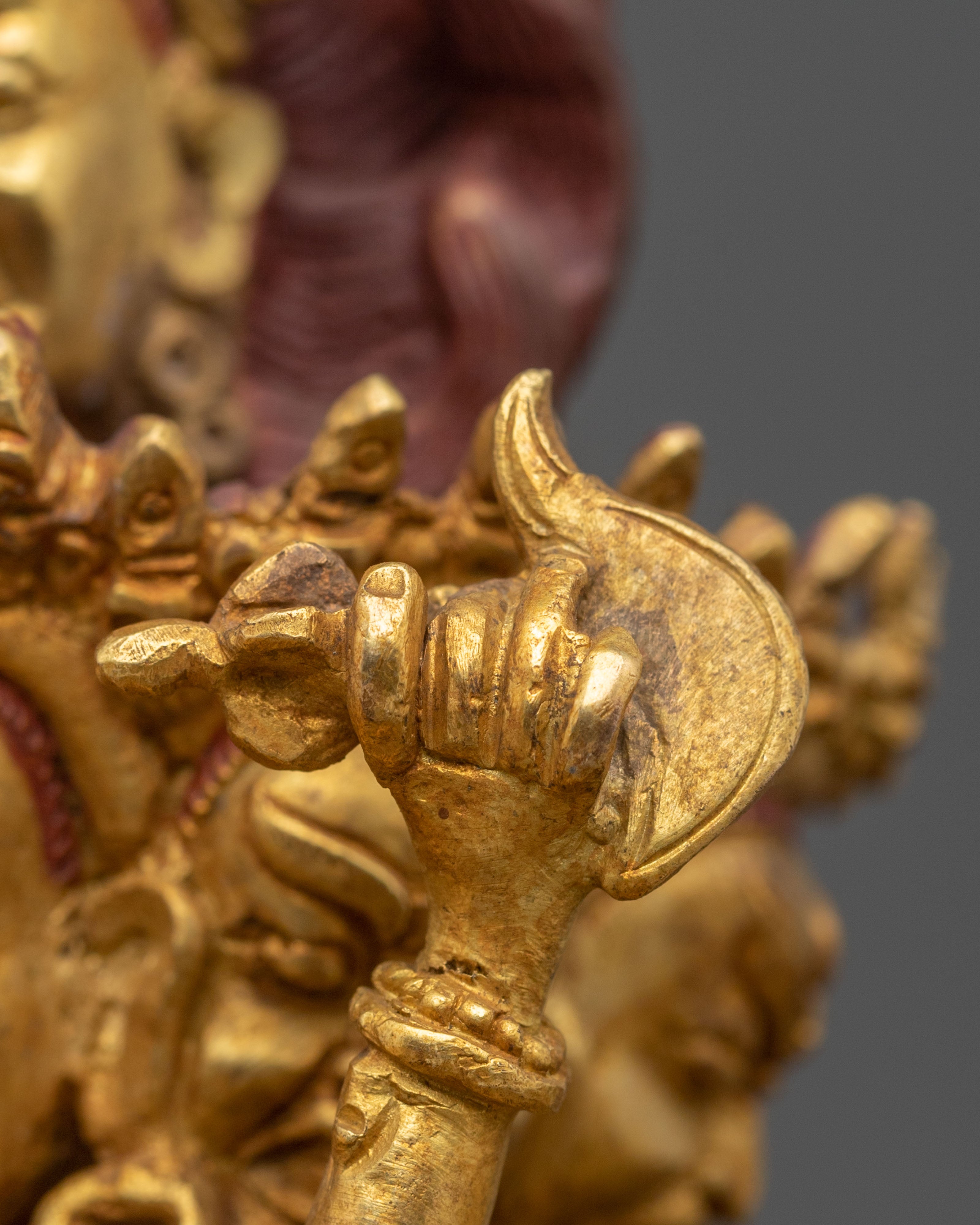 Buddhist Protector Hevajra Statue – 24K Gold Gilded Copper