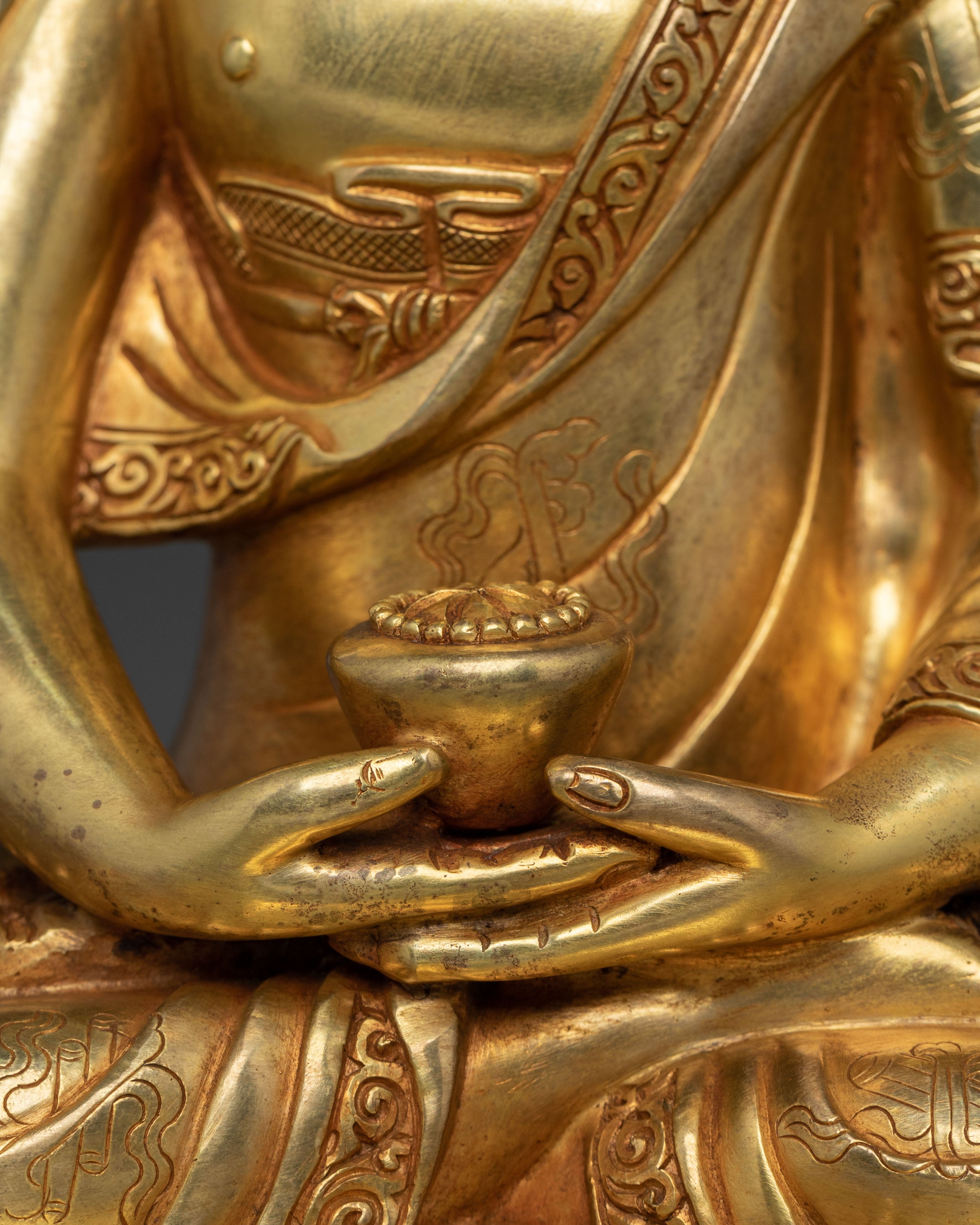 Amitabha Buddha Traditional Statue | 24K Gold Gilded Buddhist Sculpture