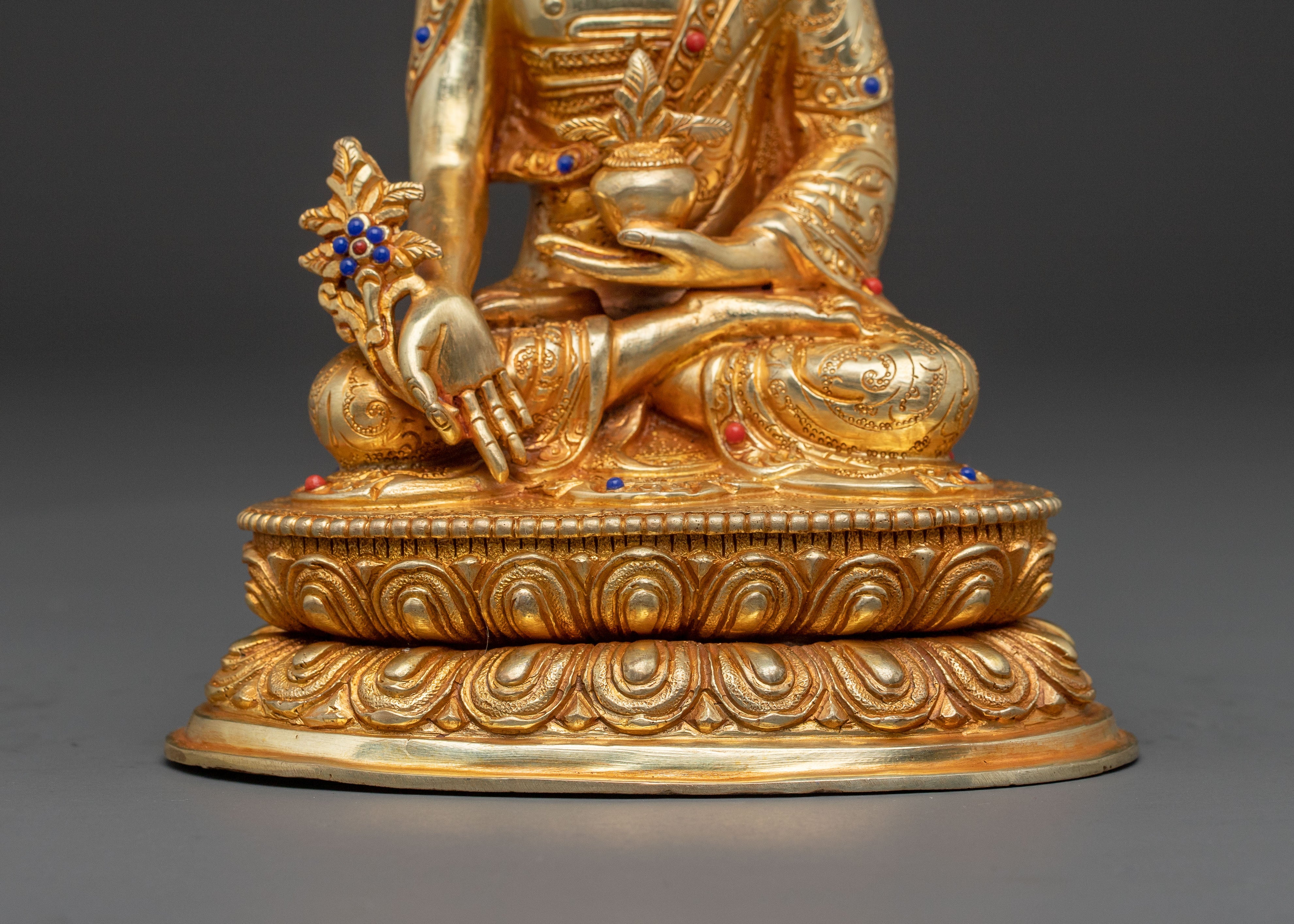 Bhaisajyaguru Enlightenment 24K Gold Gilded Sculpture