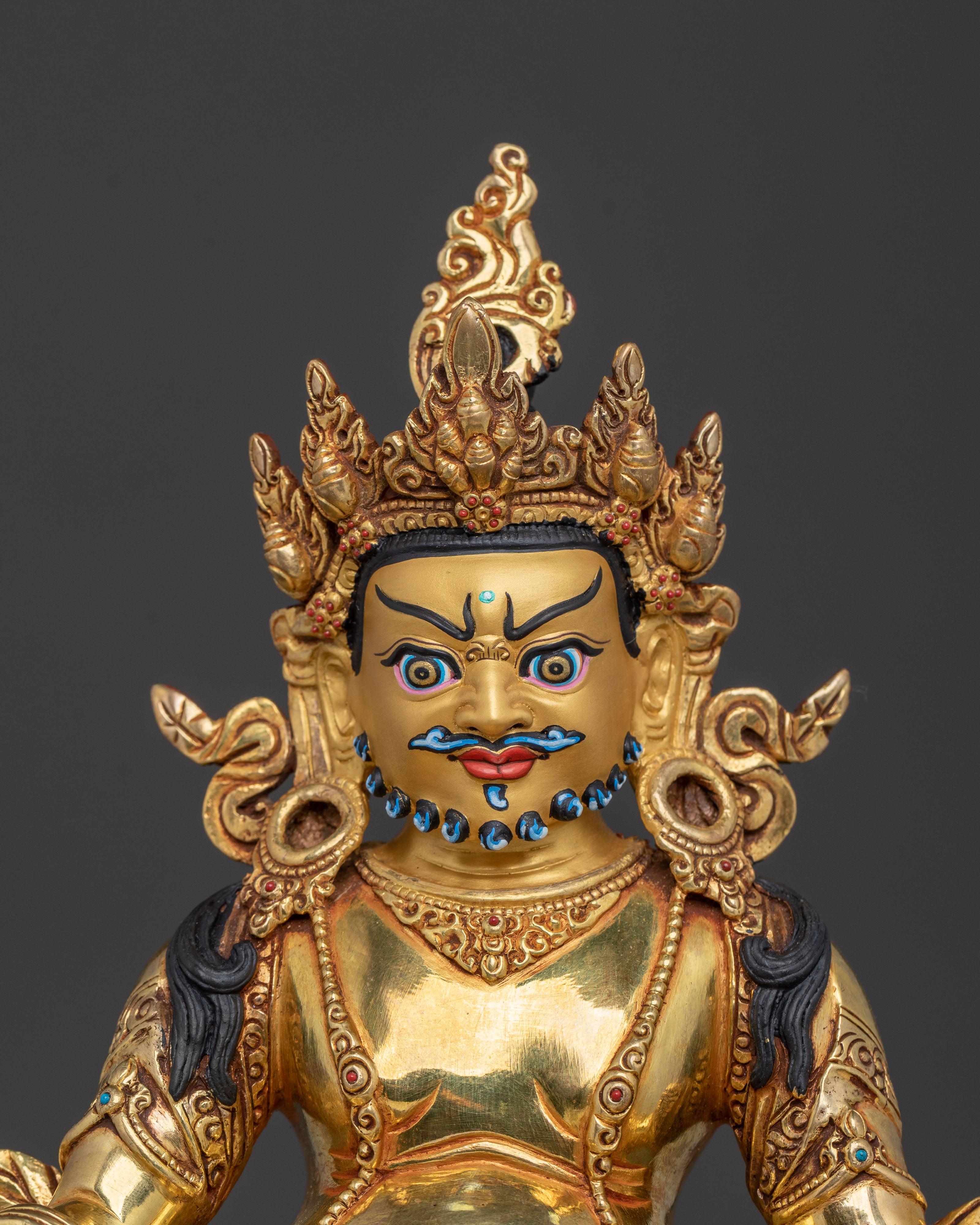 Dzambhala Ritual Statue on Throne | Wealth God
