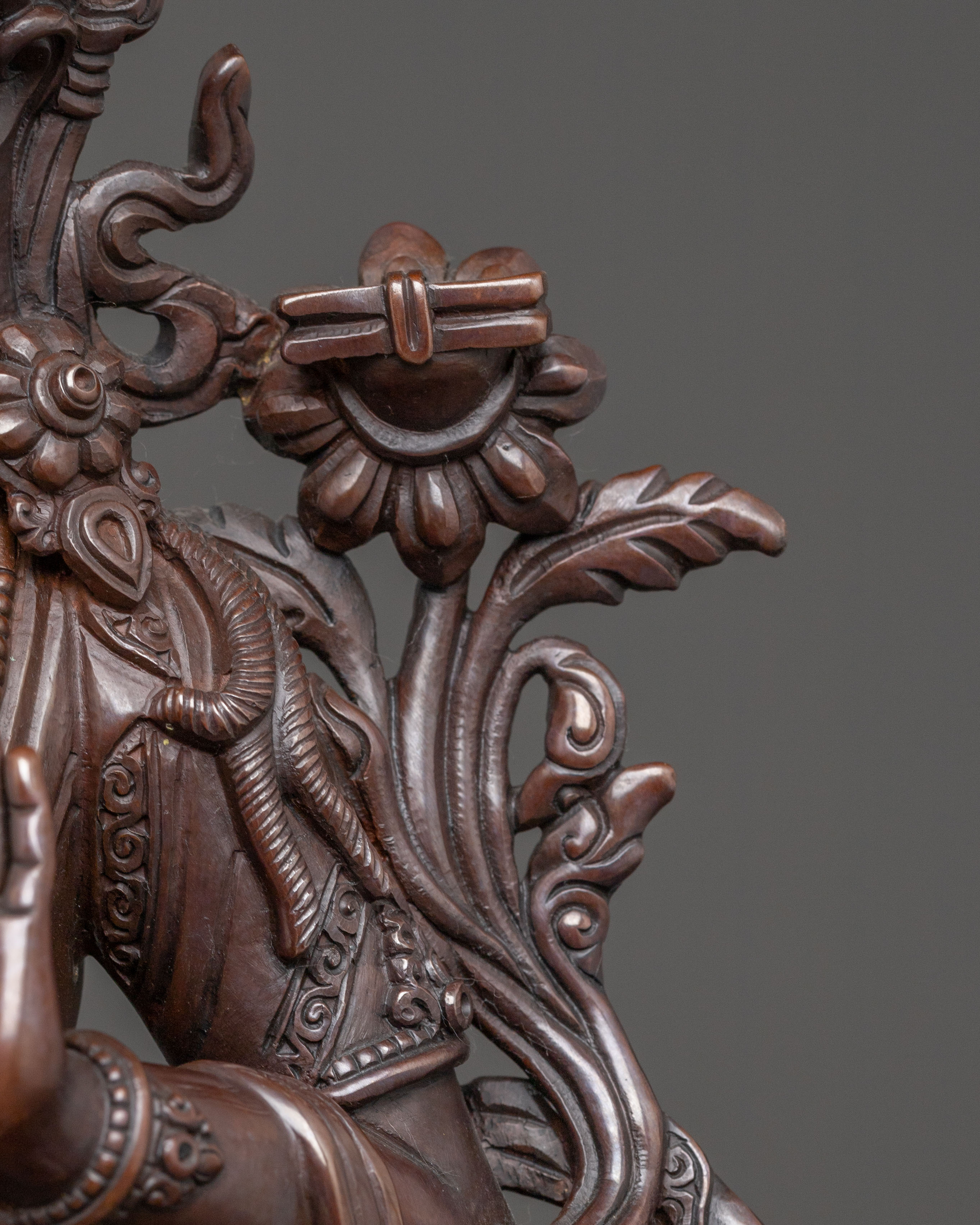 Oxidized Copper Manjushri Bodhisattva Statue | Wisdom Deity